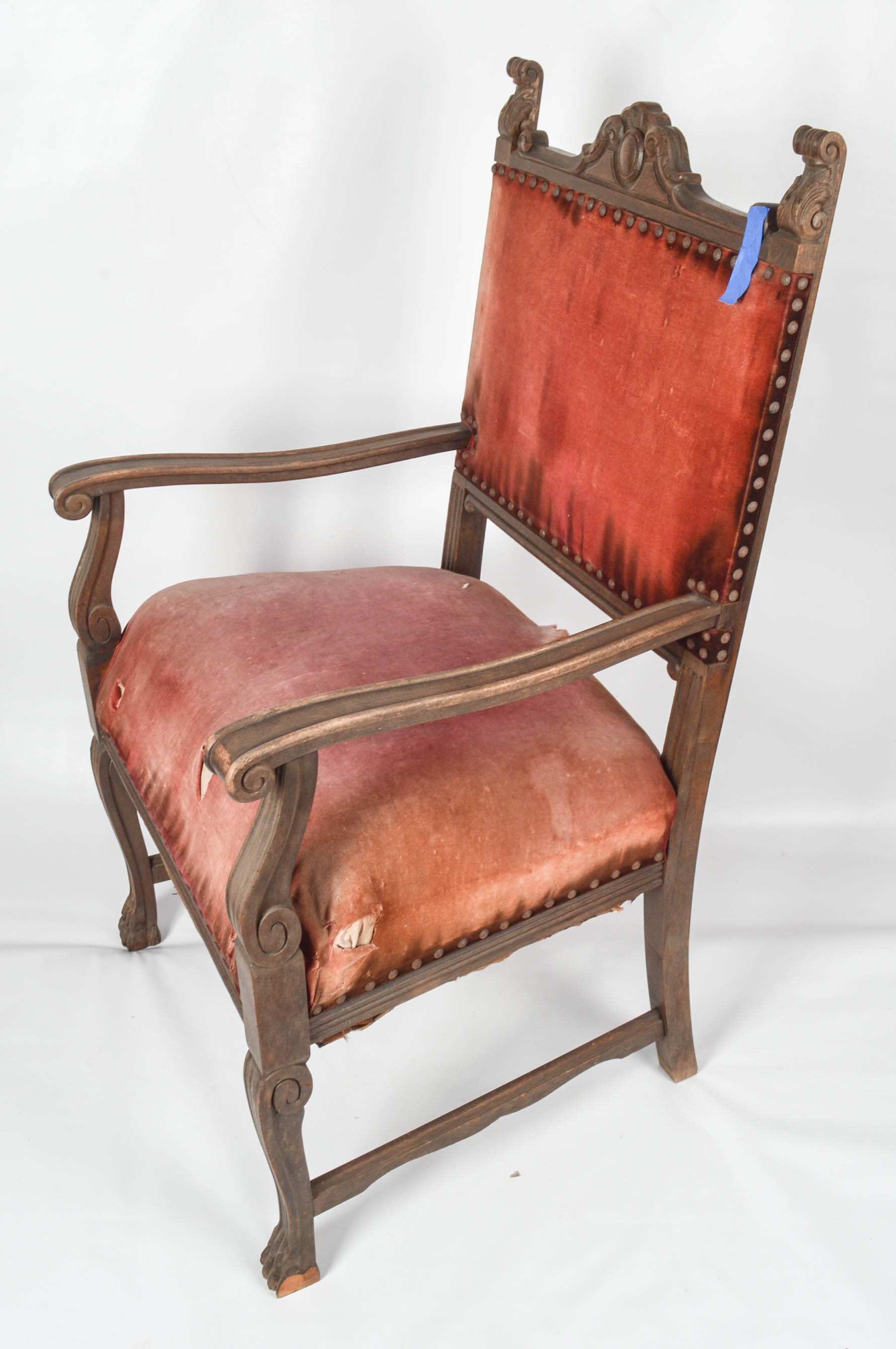 Antique Baroque Style Open Armchairs, Circa Early 20th Century