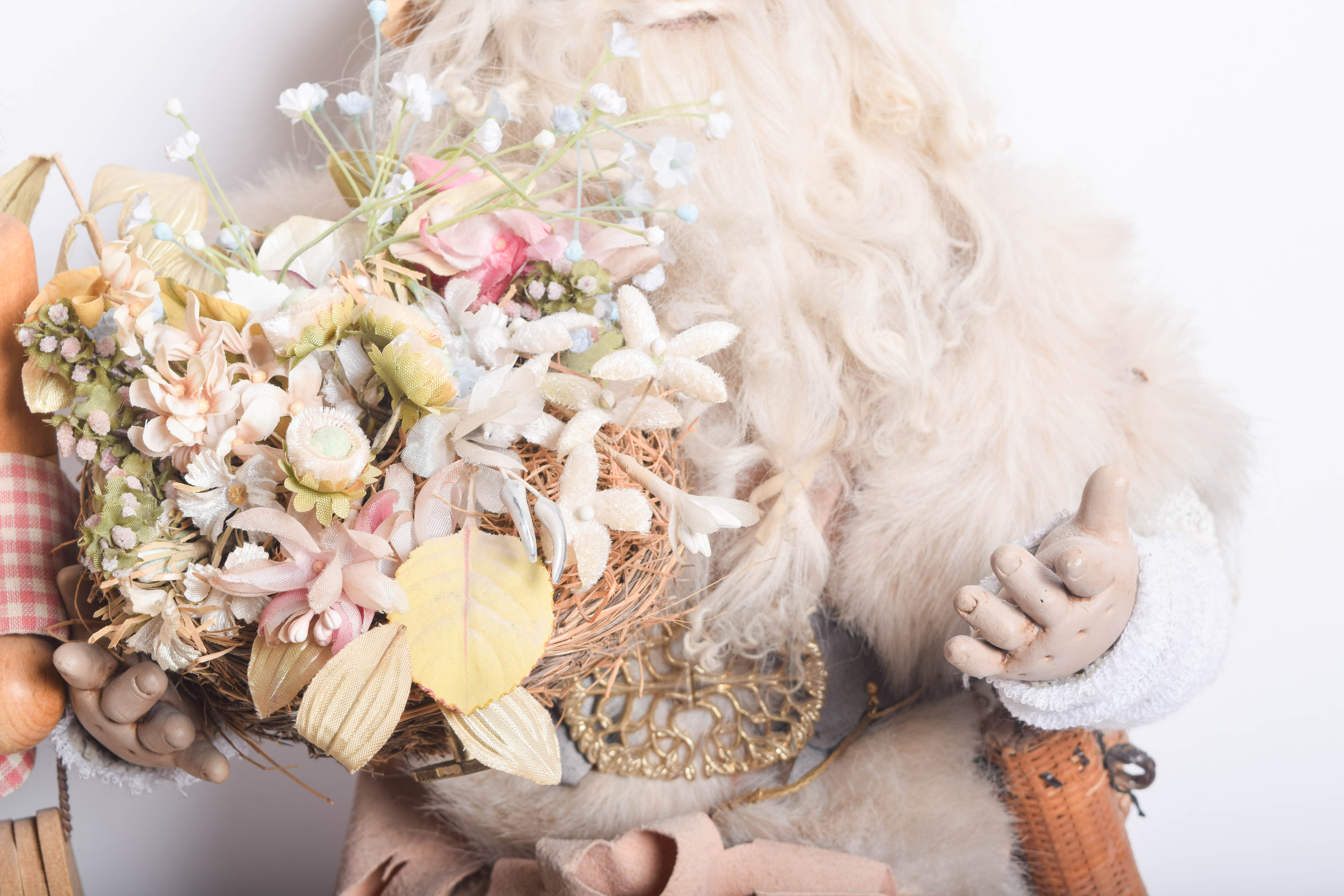 Vintage Steinbach Nutcracker and Folk Art Doll