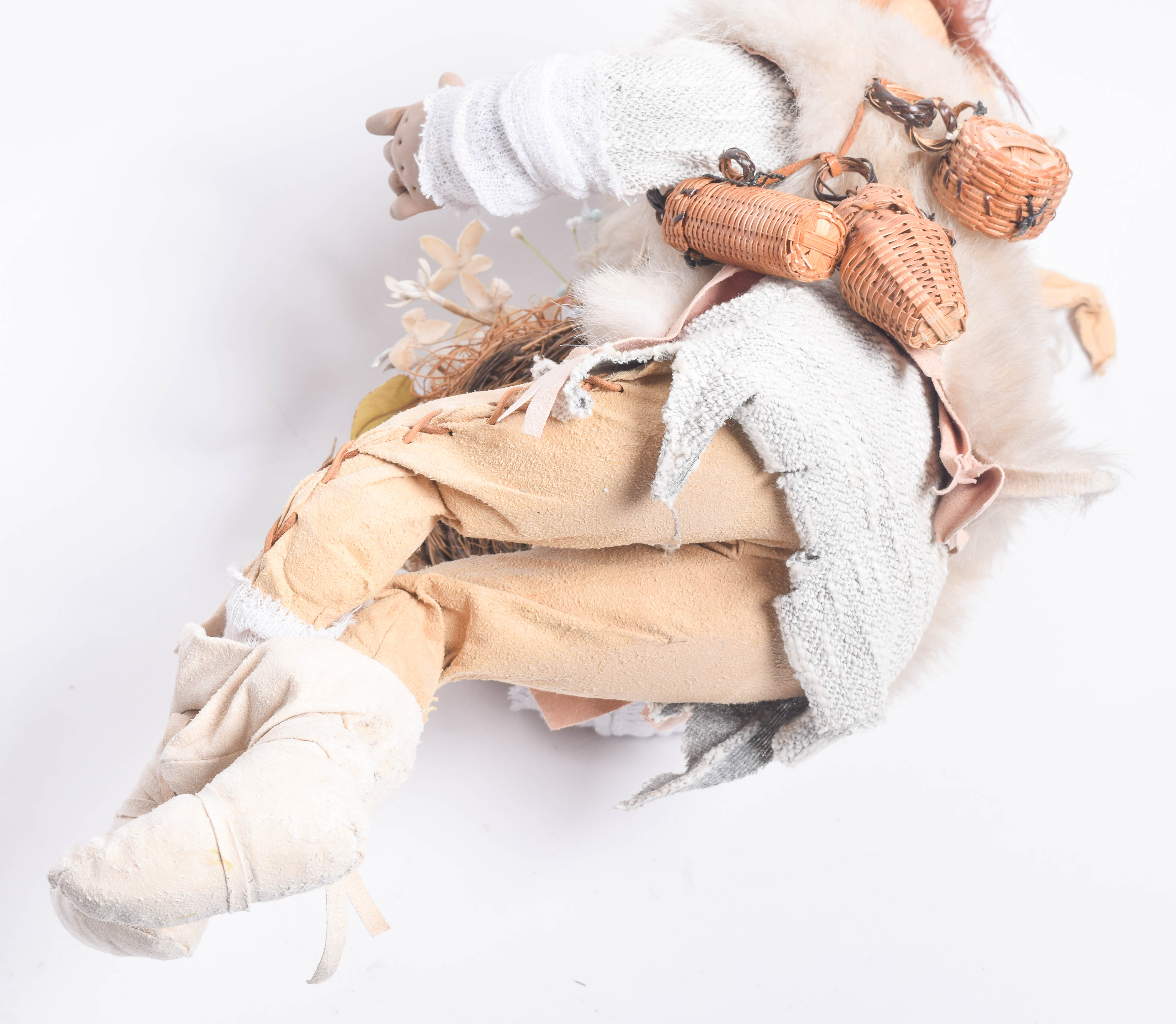 Vintage Steinbach Nutcracker and Folk Art Doll