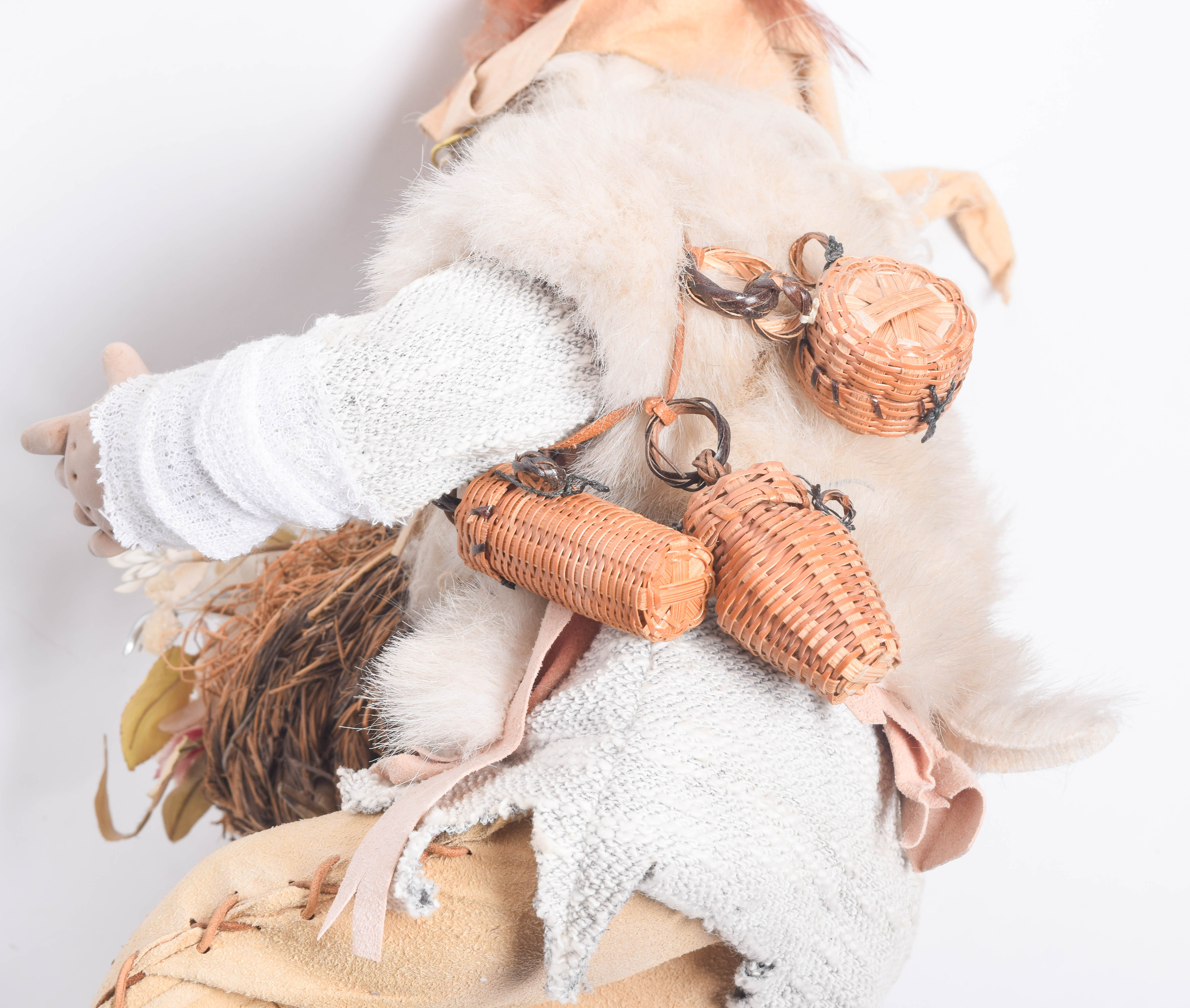 Vintage Steinbach Nutcracker and Folk Art Doll