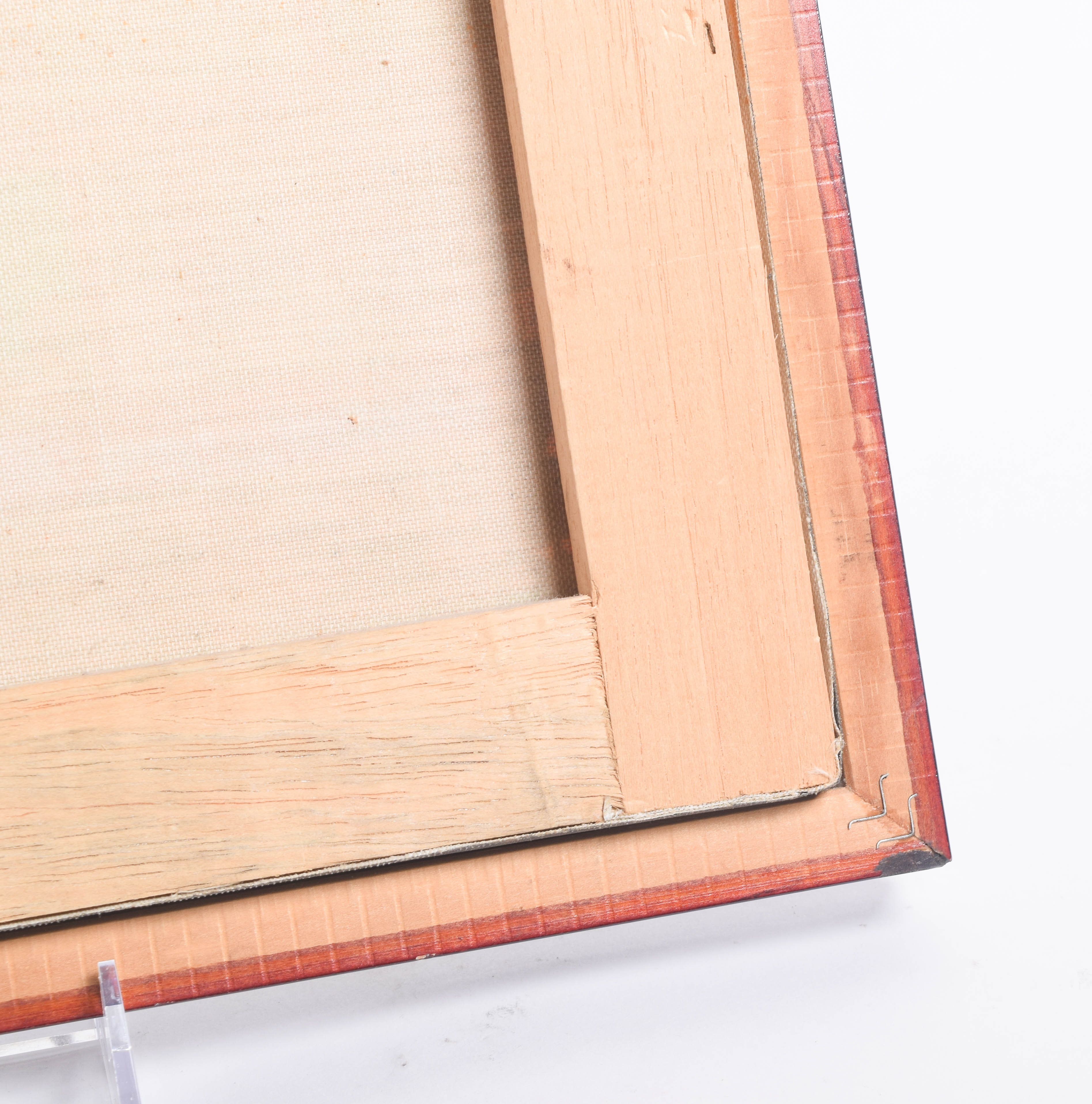 Vintage Acrylic Painting on Canvas of a French Street Scene