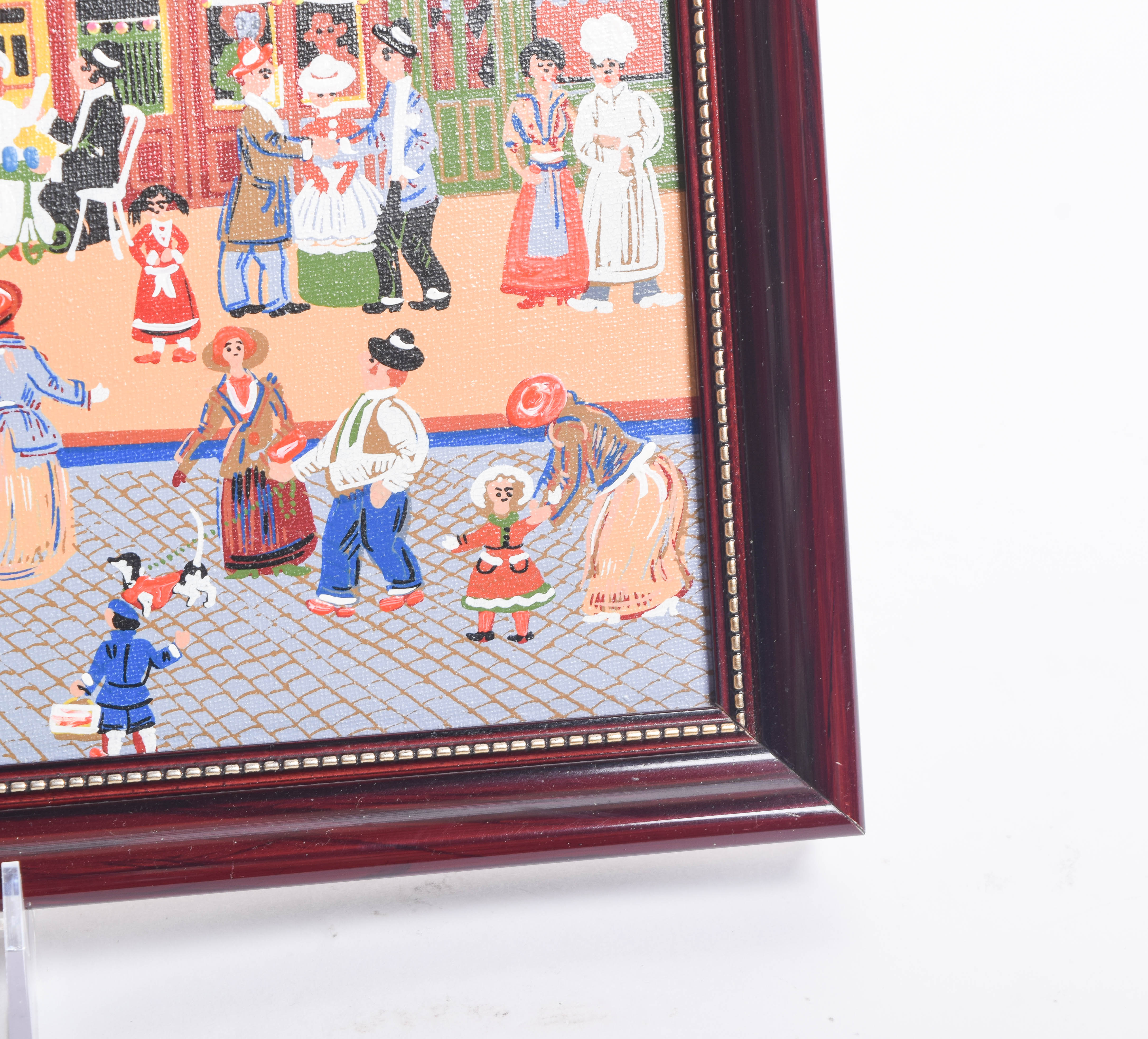 Vintage Acrylic Painting on Canvas "Paris Butte Montmartre"