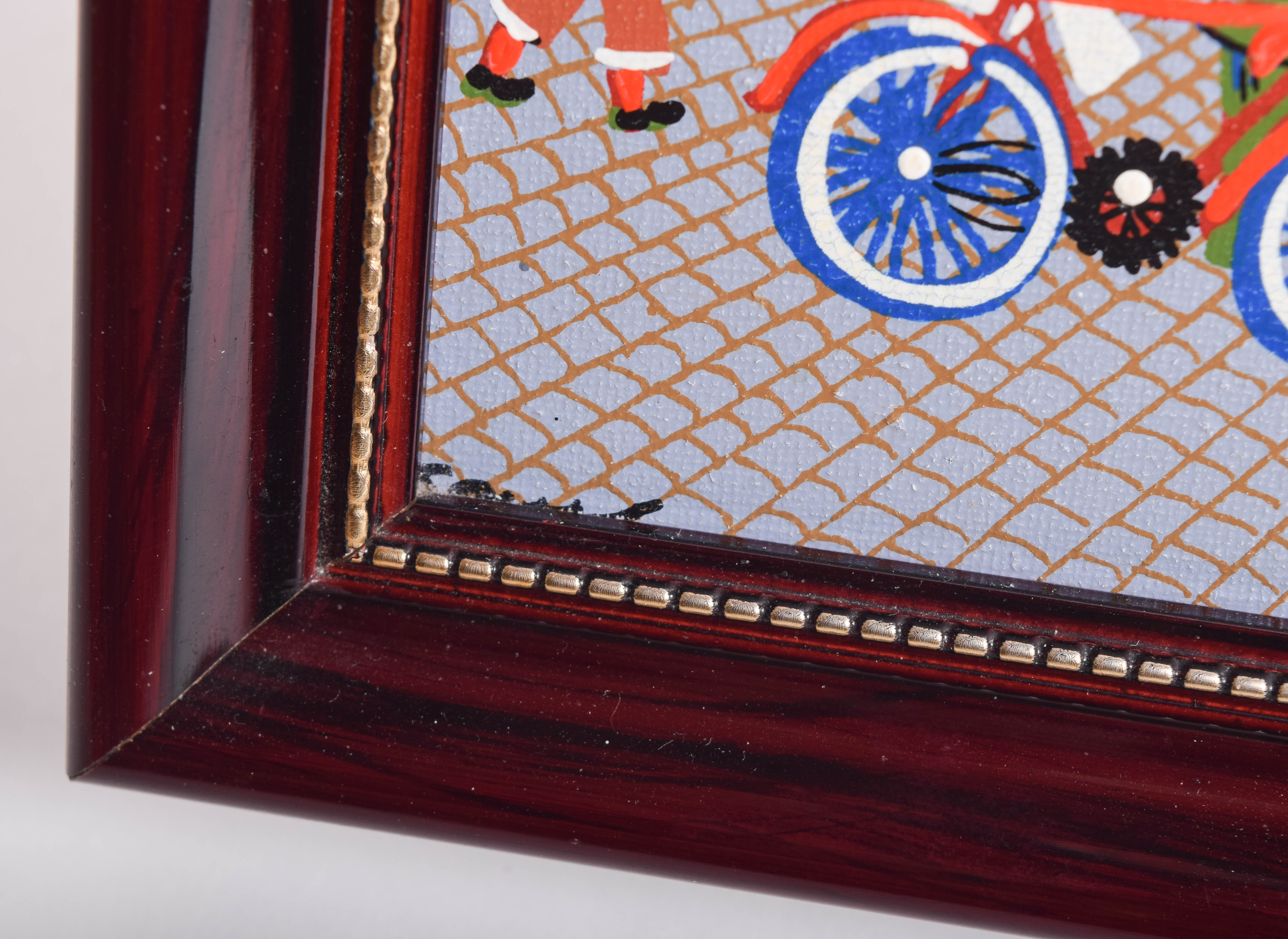 Vintage Acrylic Painting on Canvas "Paris Butte Montmartre"