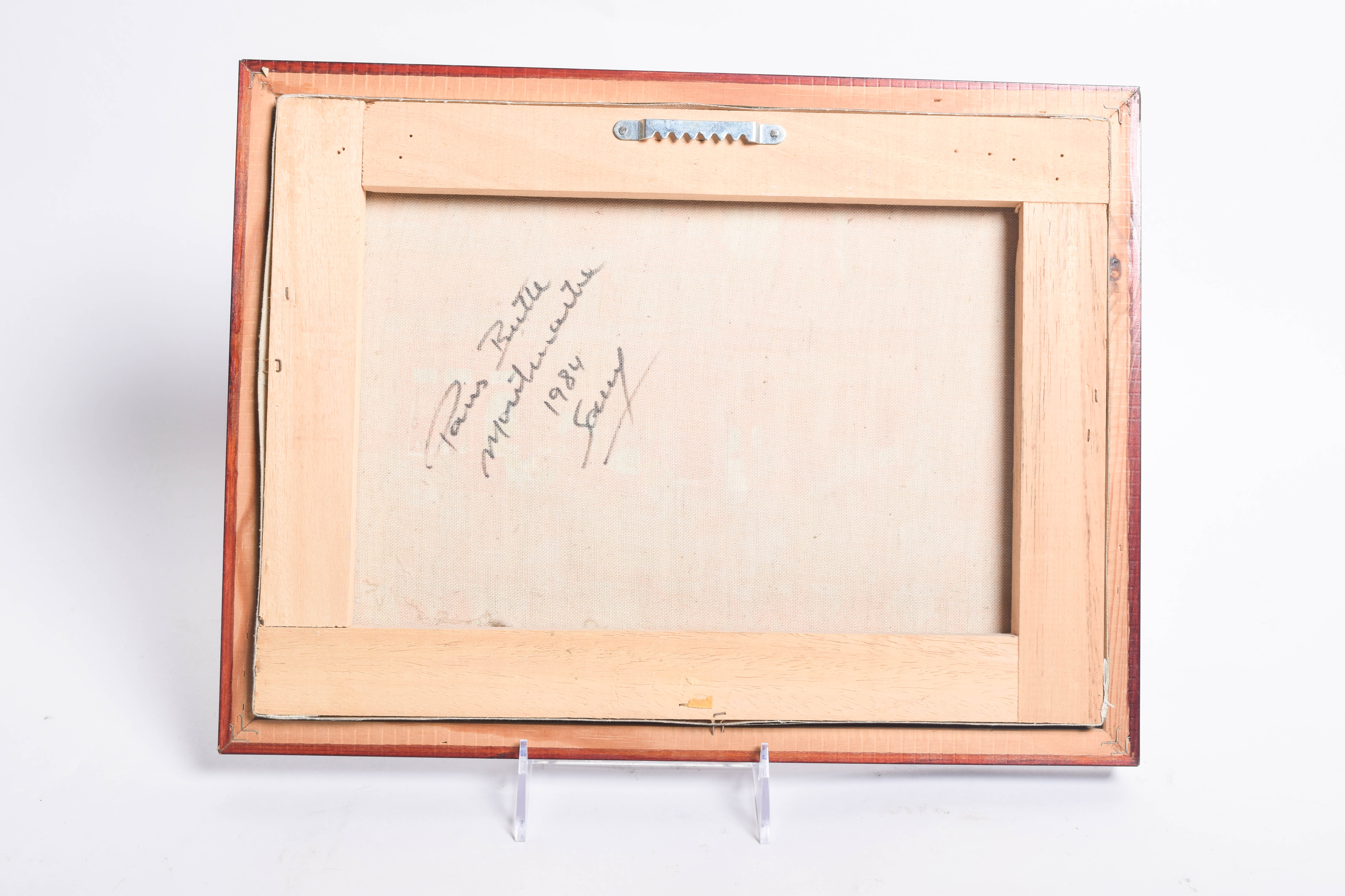 Vintage Acrylic Painting on Canvas "Paris Butte Montmartre"