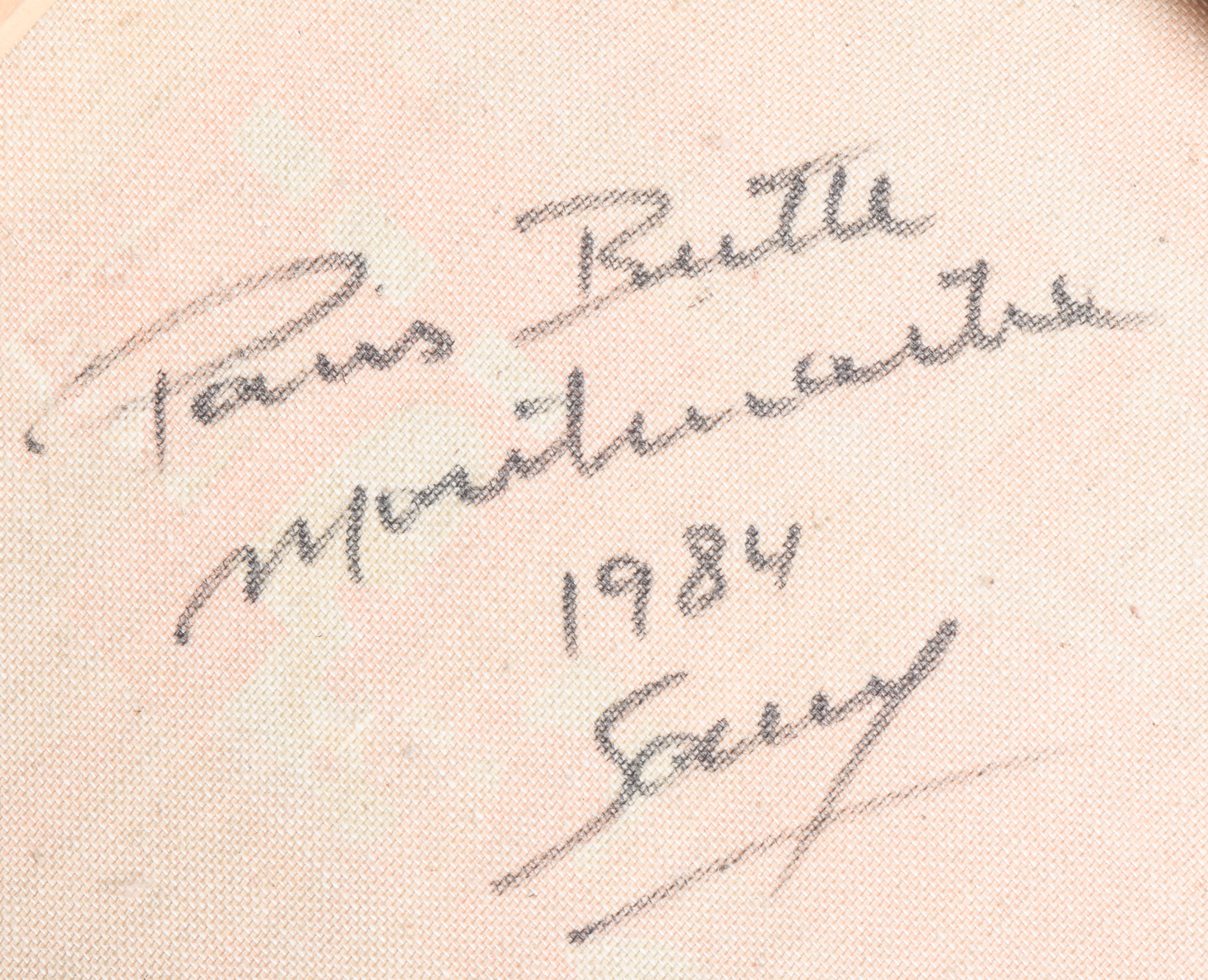 Vintage Acrylic Painting on Canvas "Paris Butte Montmartre"