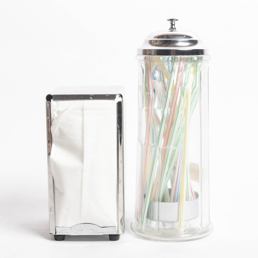 Streamline Diner Style Napkin Dispenser and Straw Holder