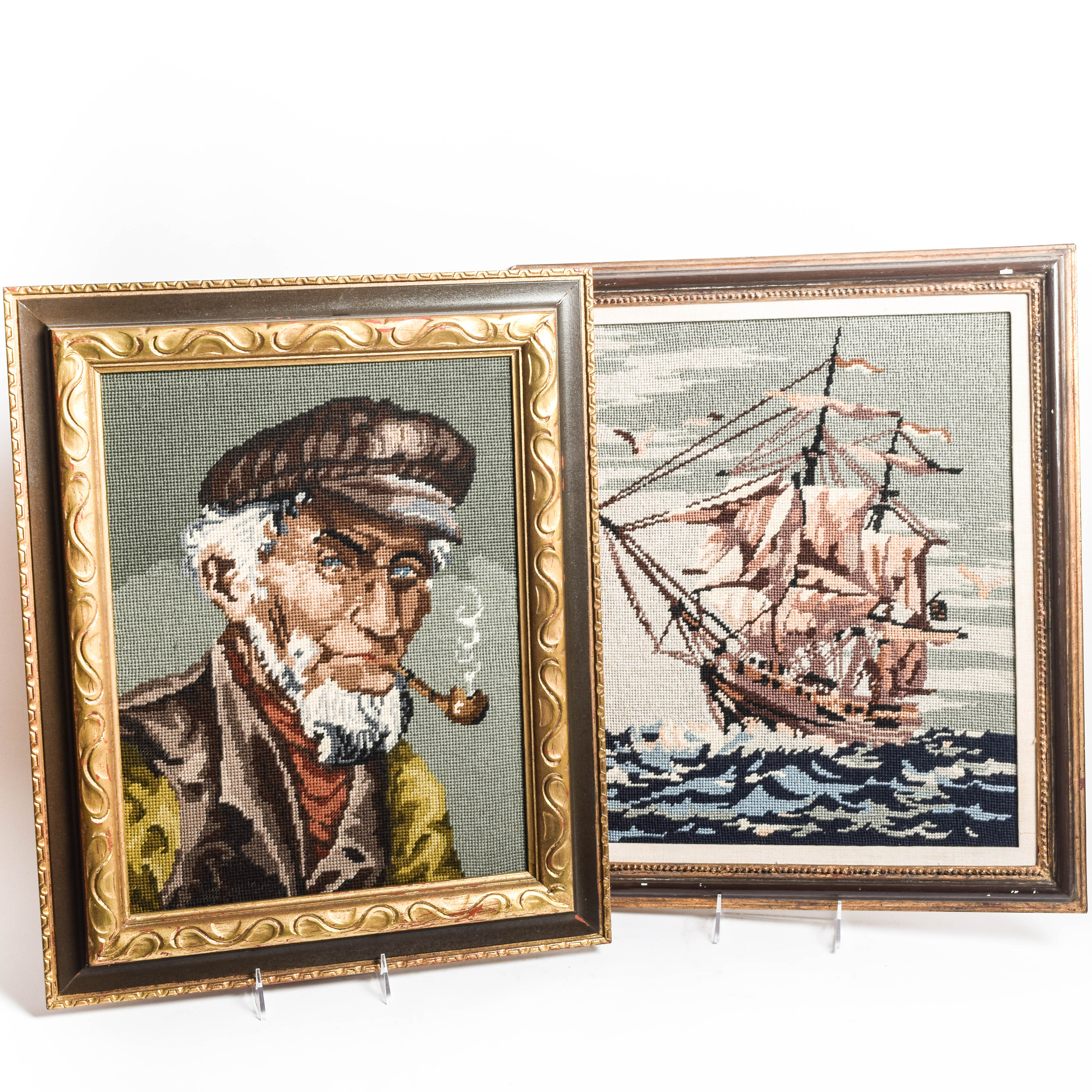 Vintage Pair of Nautical Wall Tapestries