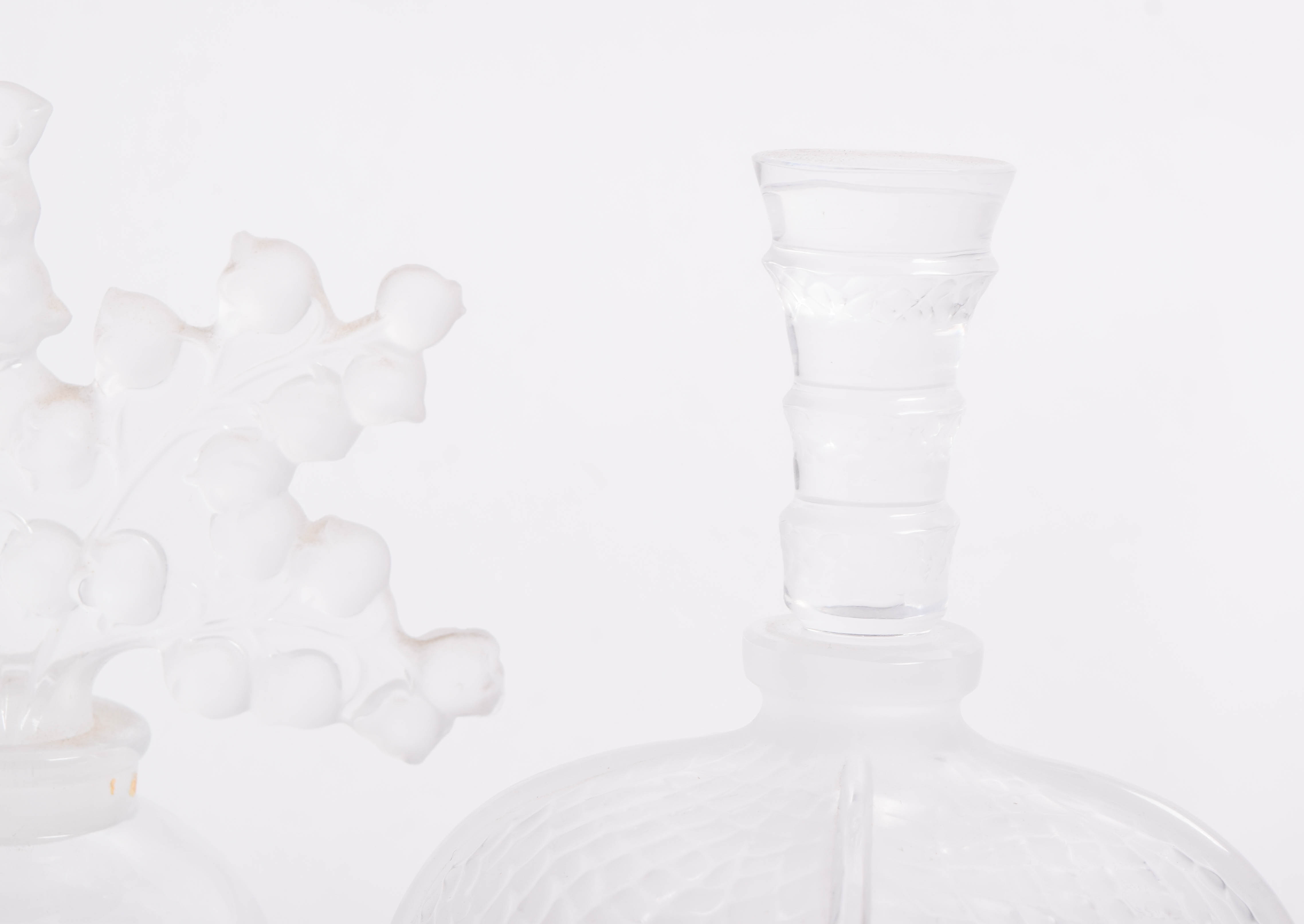 Collection of Vintage Lalique French Crystal Perfume Bottles