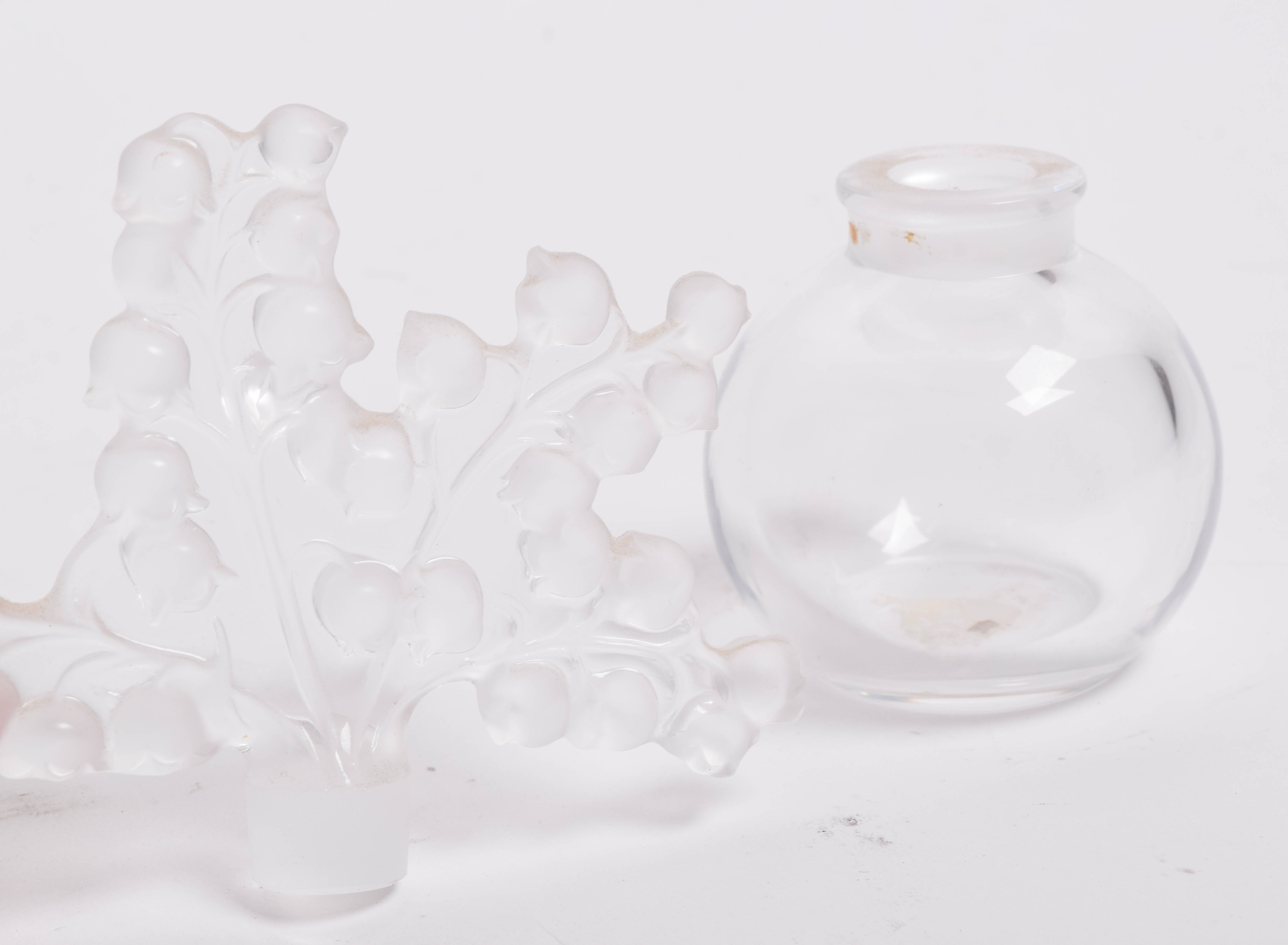 Collection of Vintage Lalique French Crystal Perfume Bottles