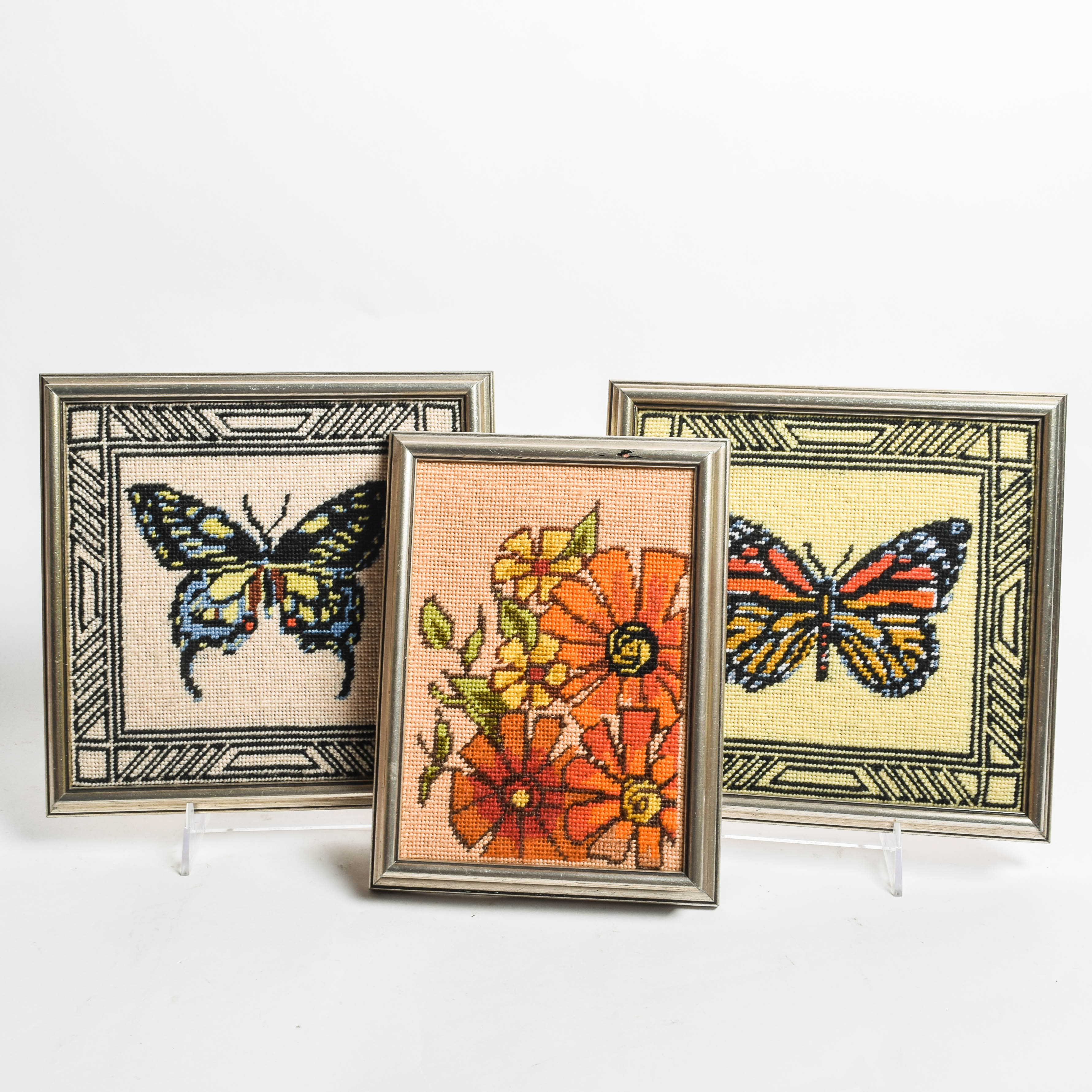 Collection of Vintage Framed Needlepoint