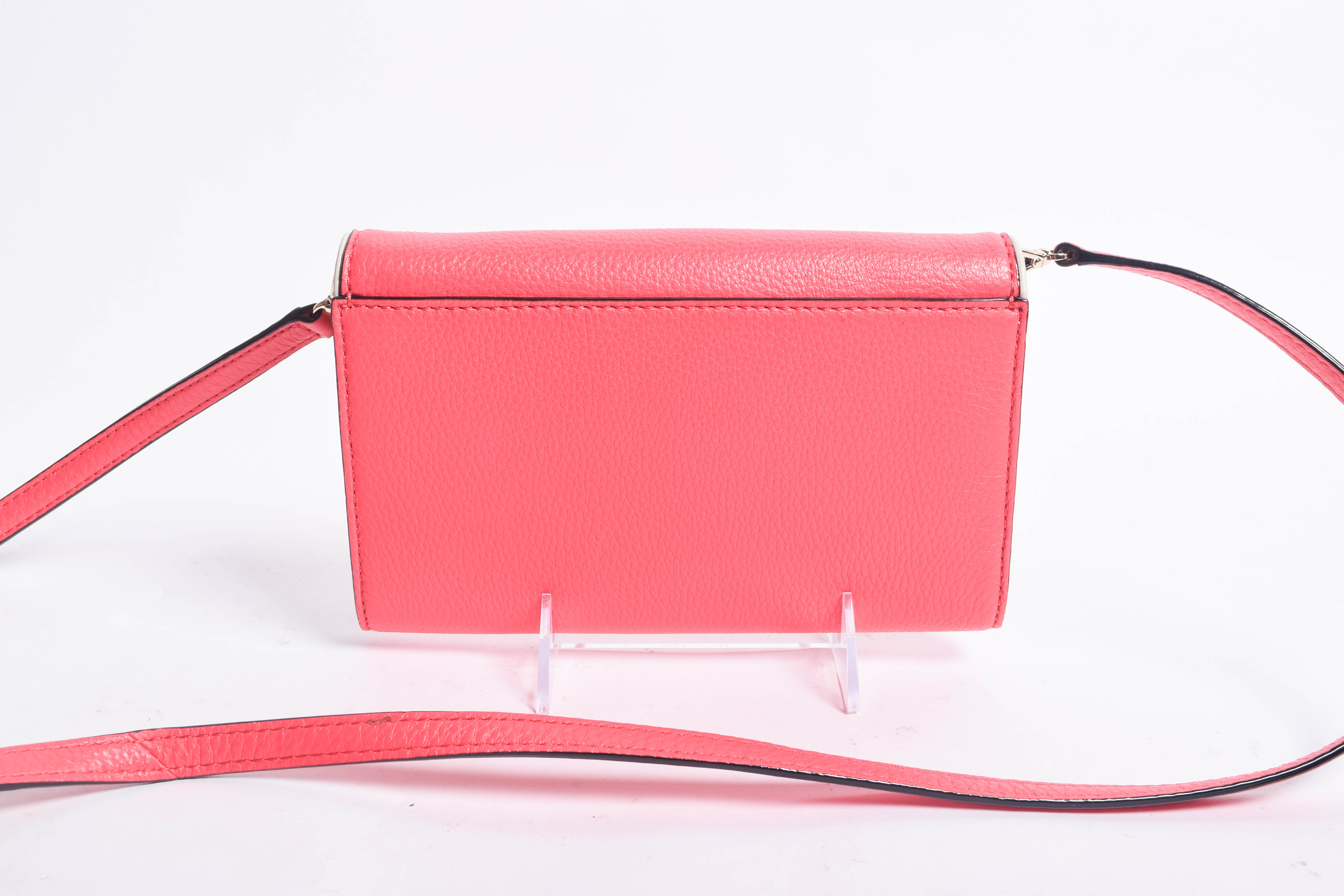 Kate Spade Pink Leather Envelope Clutch Shoulder Bag and Matching Cardholder