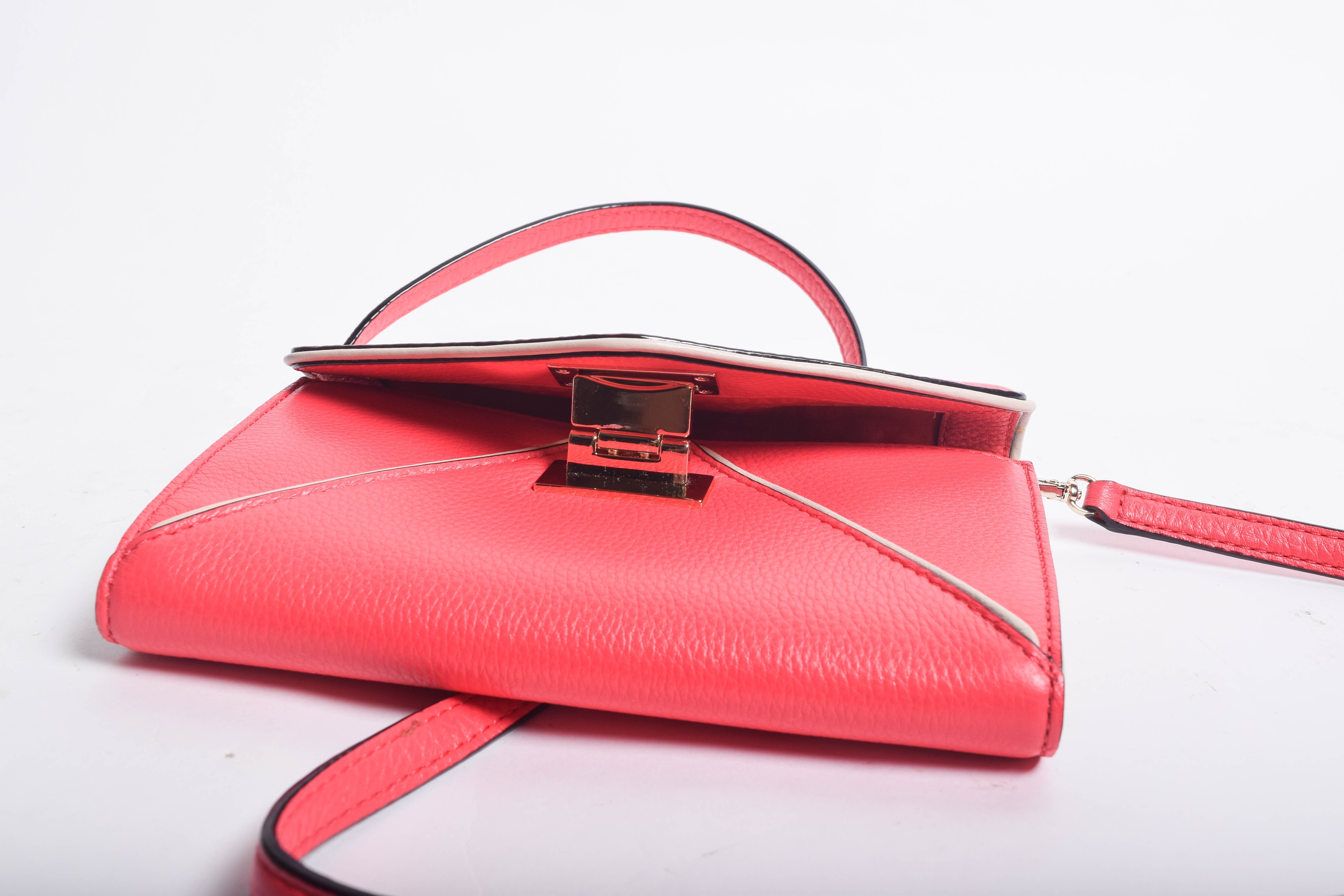 Kate Spade Pink Leather Envelope Clutch Shoulder Bag and Matching Cardholder