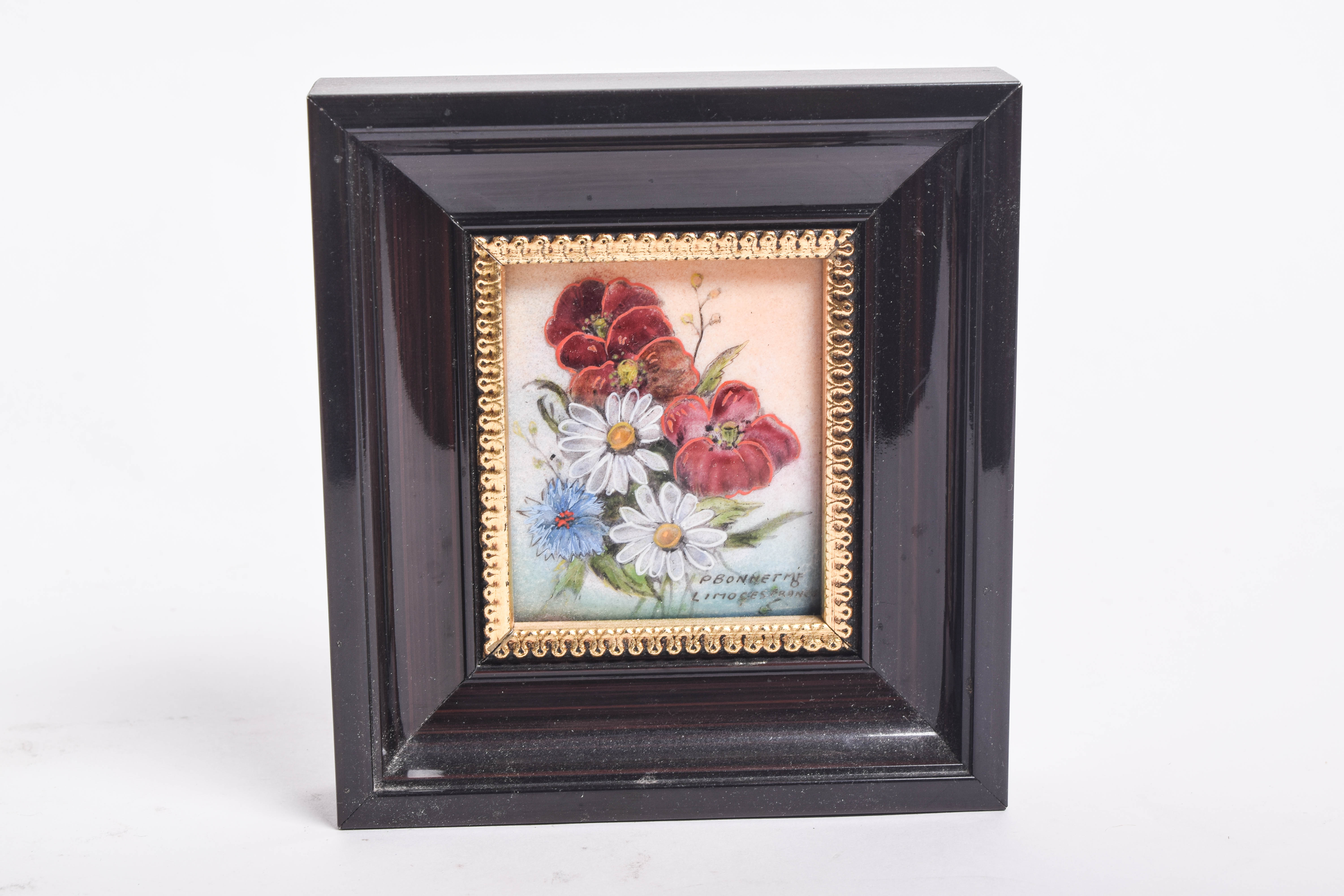 Collection of Vintage Limoge Hand Painted Porcelain Tiles