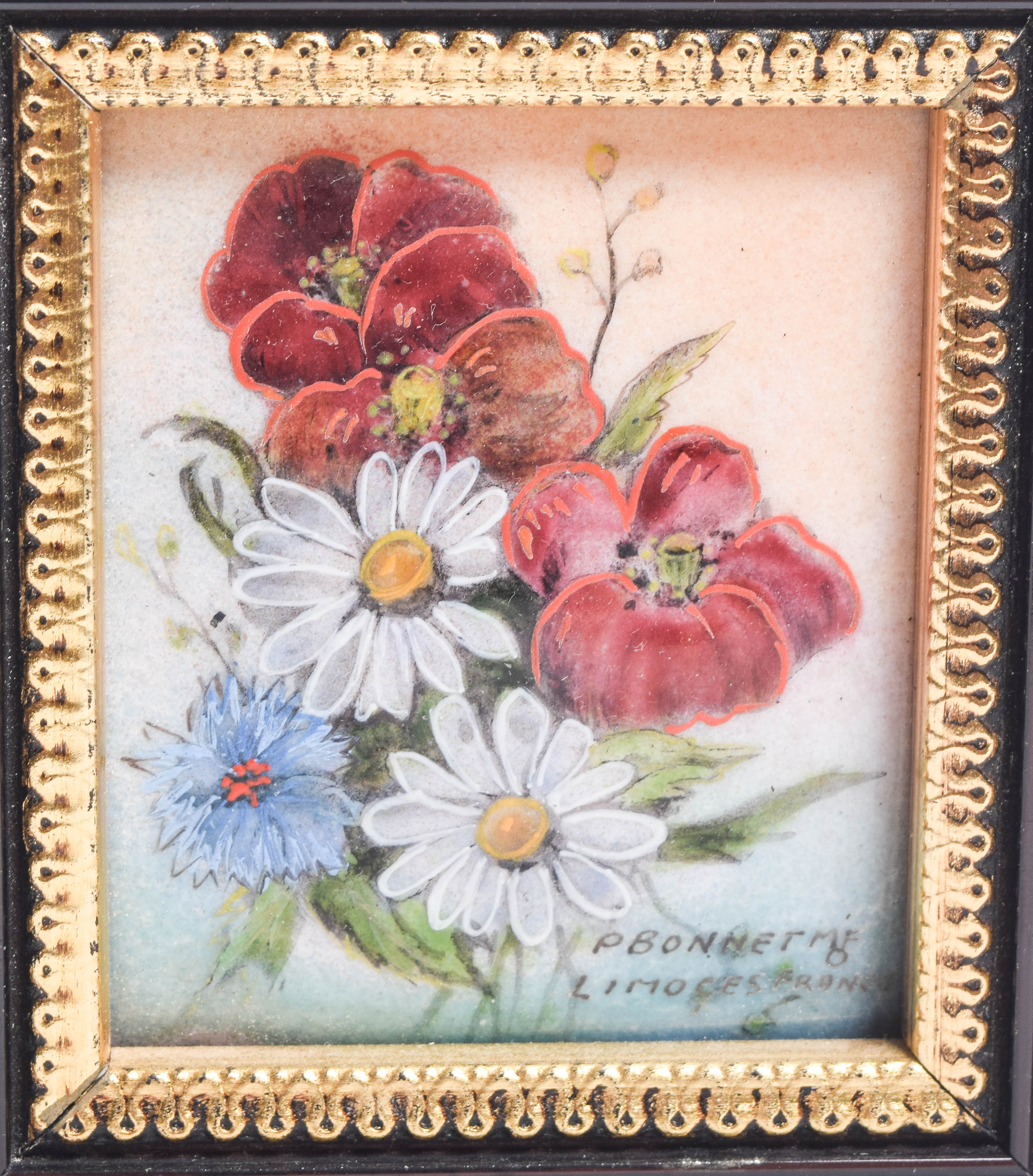 Collection of Vintage Limoge Hand Painted Porcelain Tiles