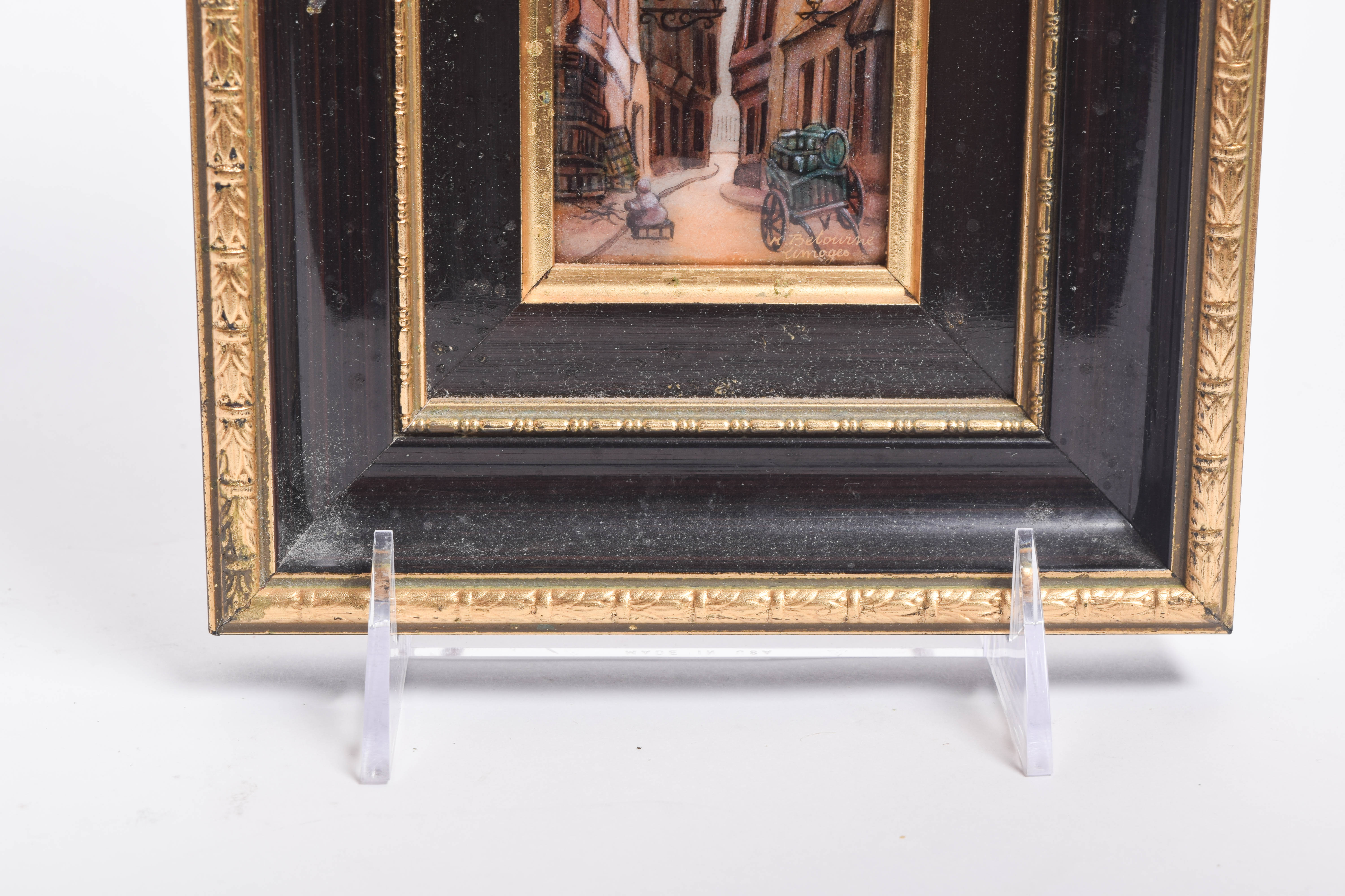 Collection of Vintage Limoge Hand Painted Porcelain Tiles