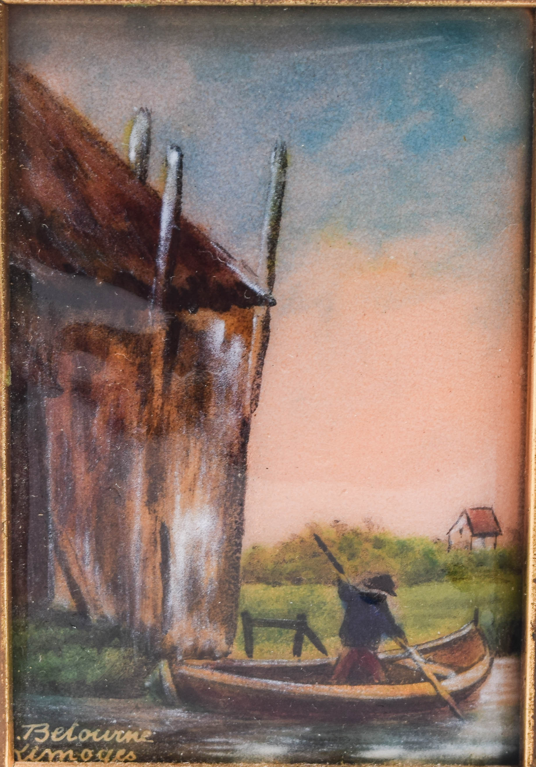 Collection of Vintage Limoge Hand Painted Porcelain Tiles