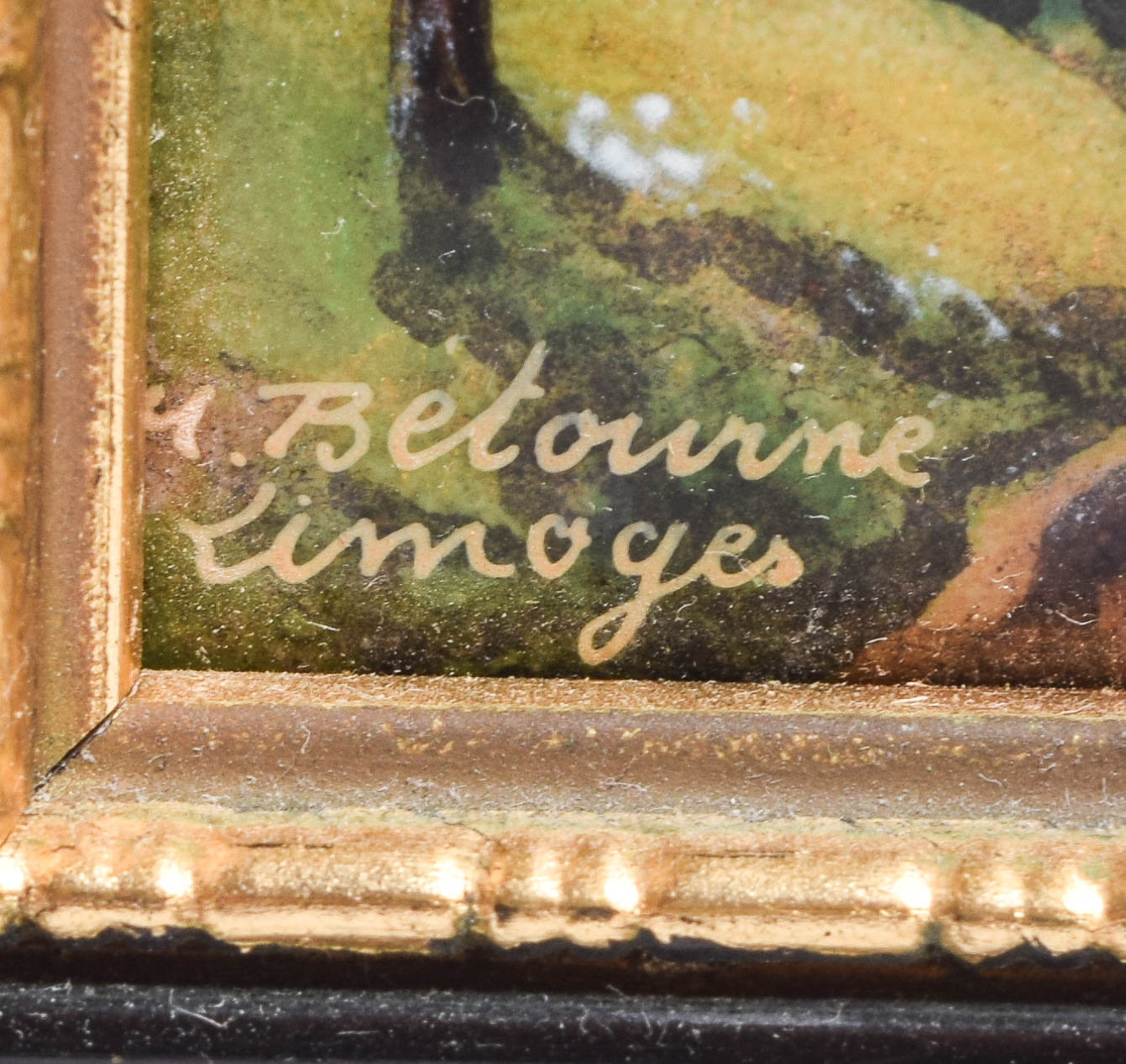 Collection of Vintage Limoge Hand Painted Porcelain Tiles