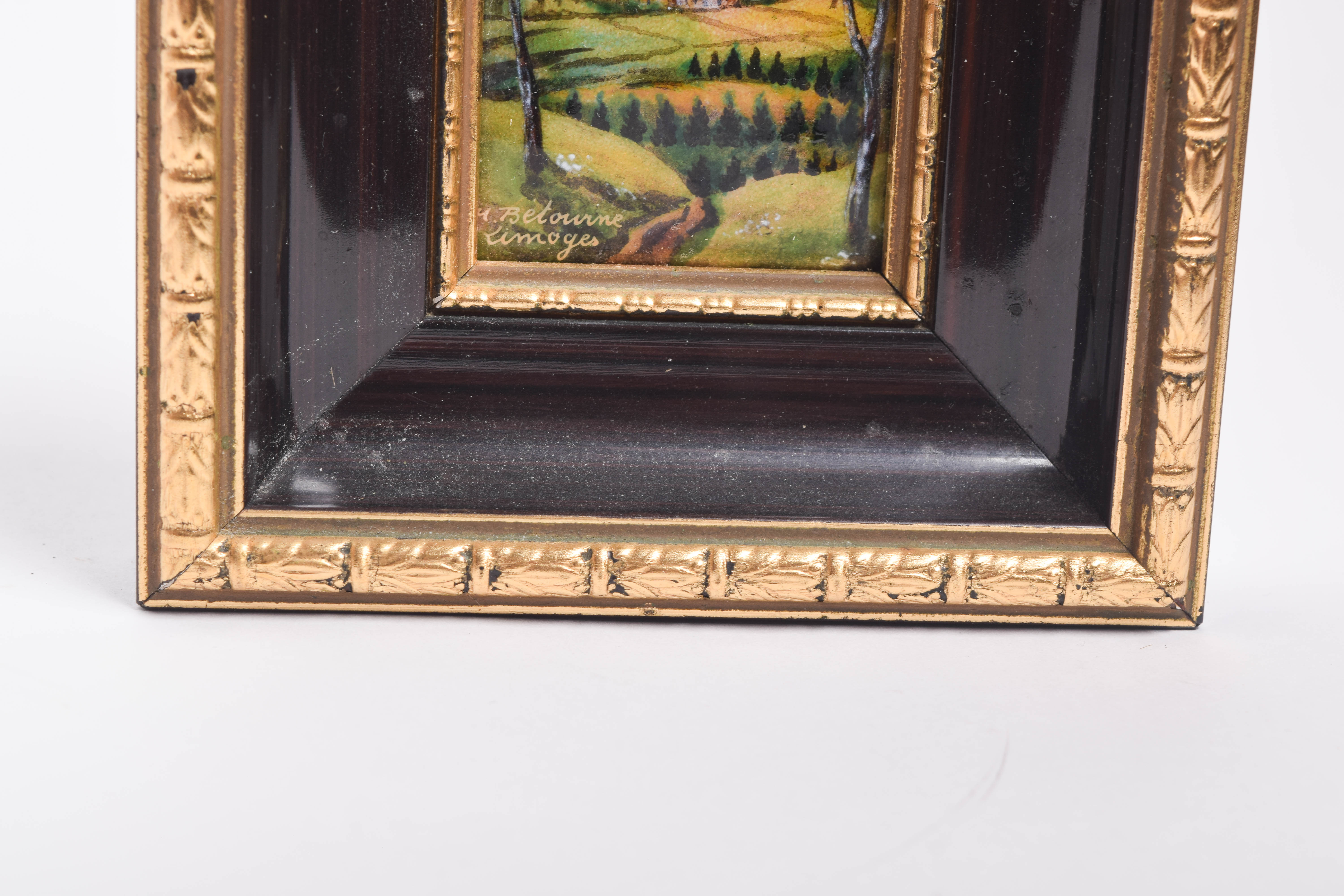 Collection of Vintage Limoge Hand Painted Porcelain Tiles