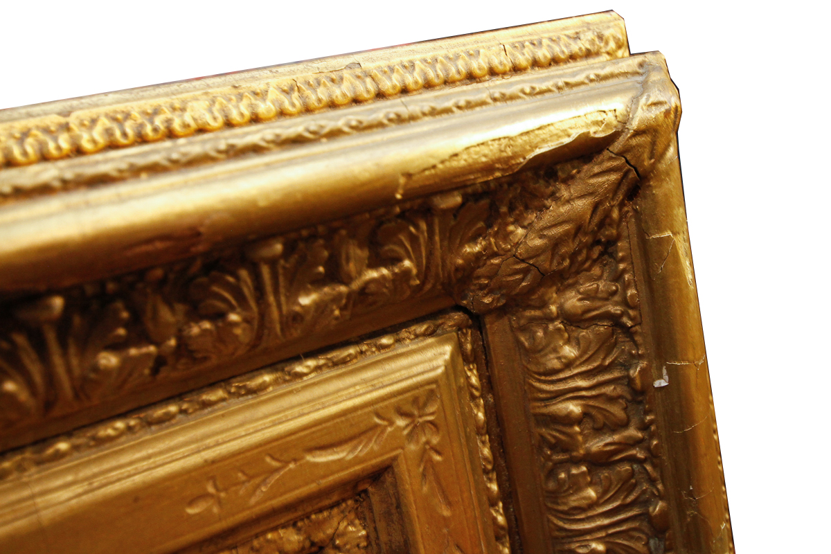 Wood-Framed Oil Painting of a Group of Casual Drinkers