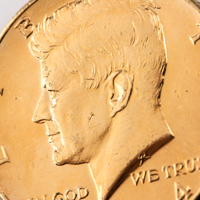 Gold Tone 1964 Kennedy Half Dollar