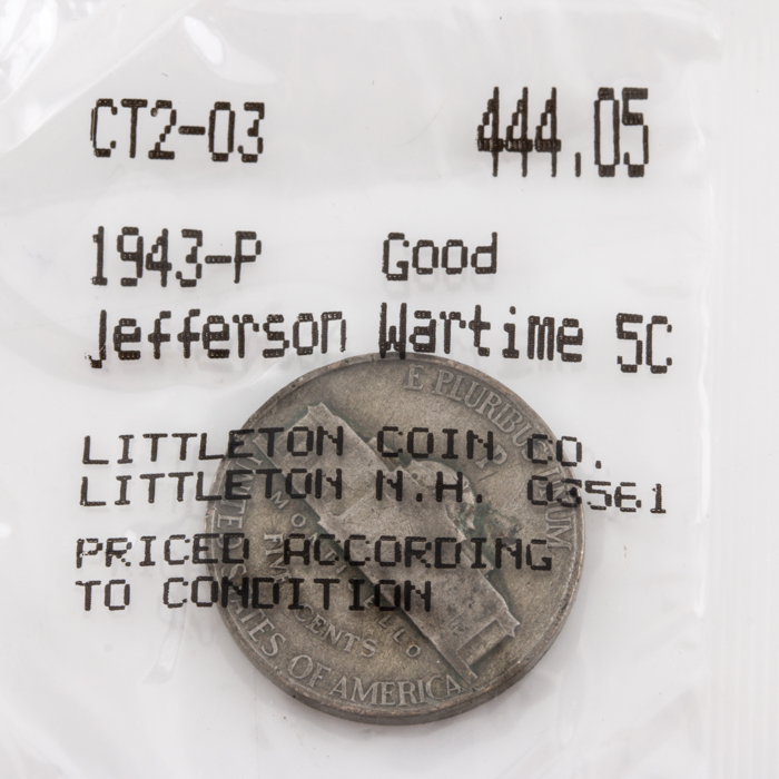 Group of (6) Wartime Jefferson Nickels