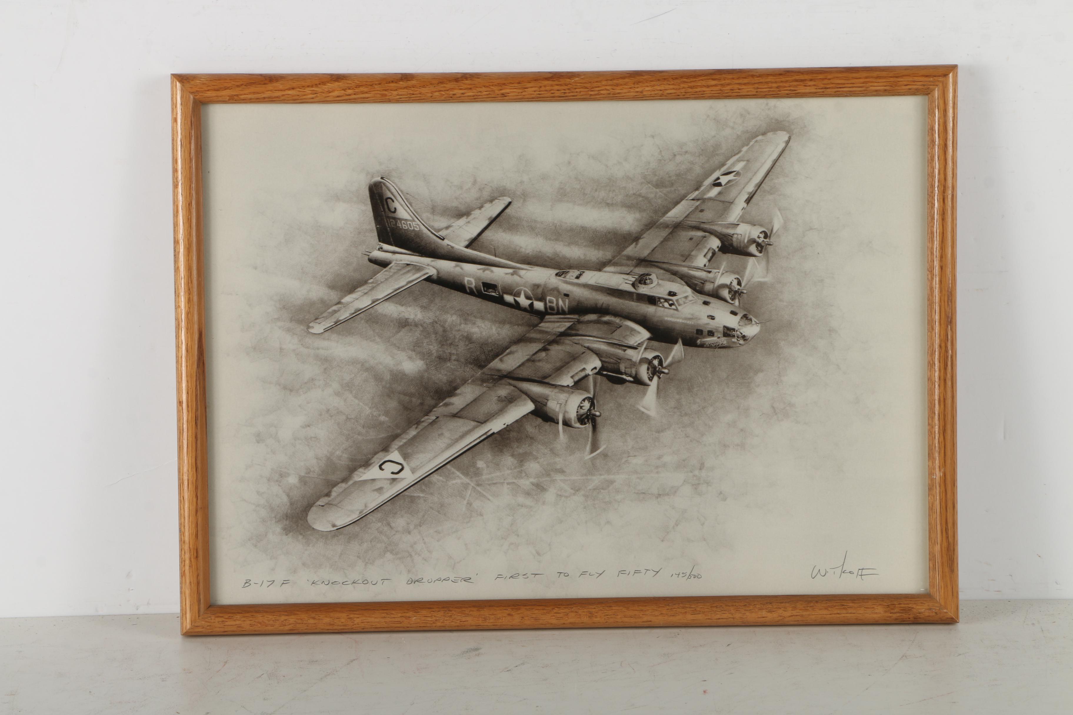 Two Signed Limited Edition Offset Lithographs of Planes