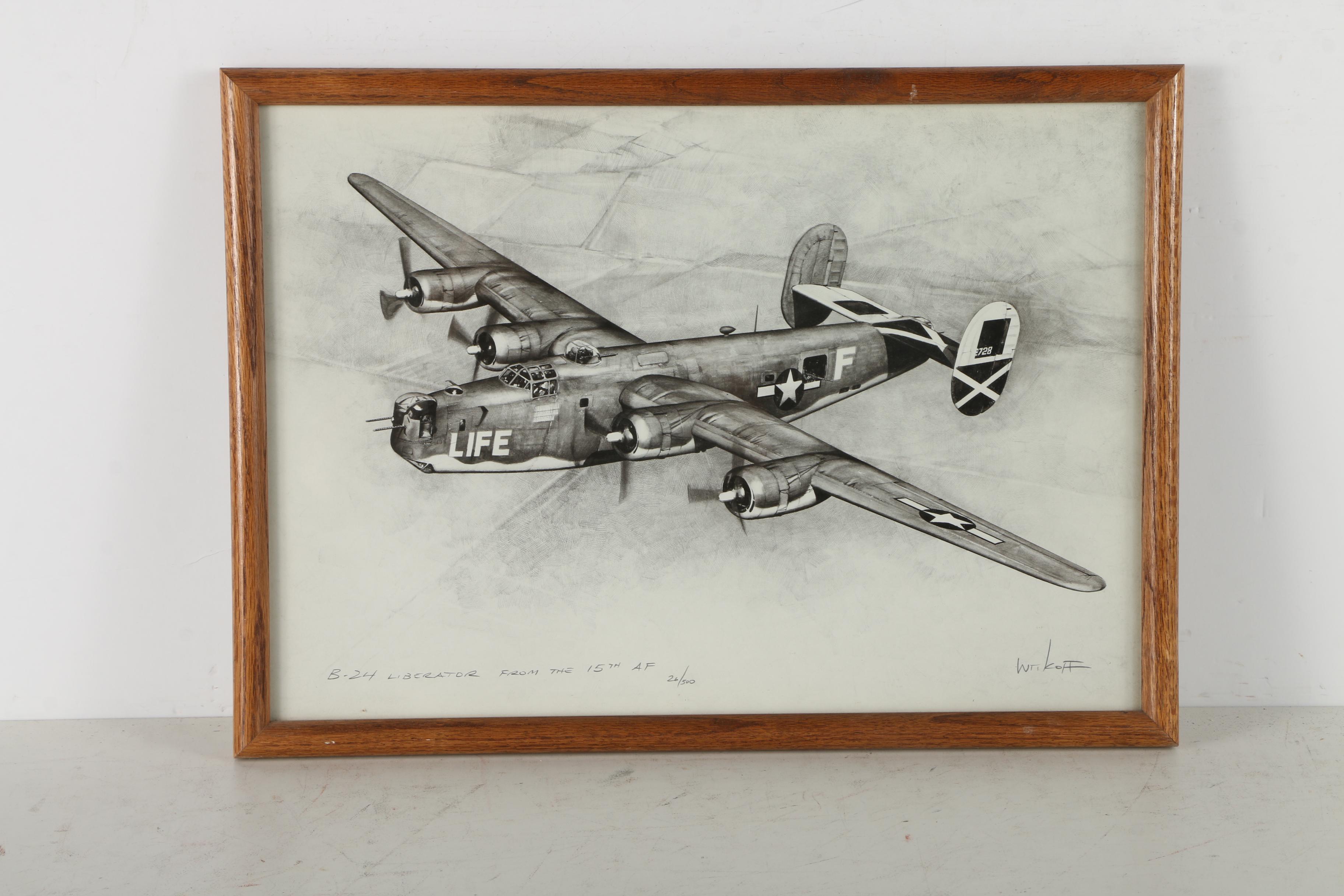 Two Signed Limited Edition Offset Lithographs of Planes