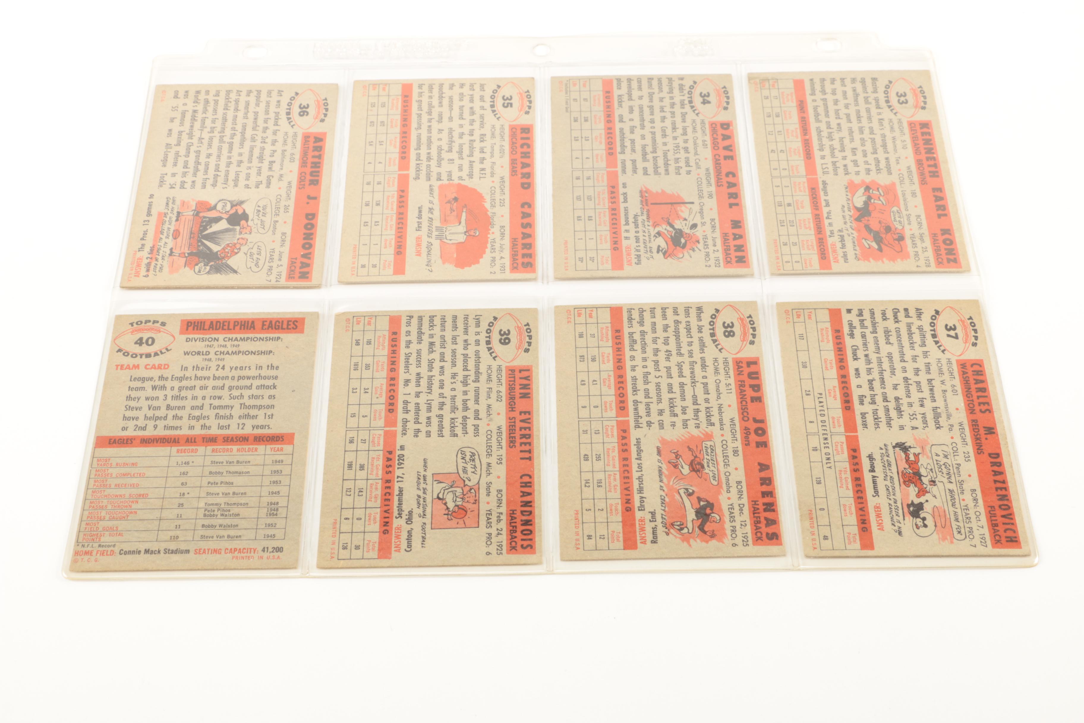 1950s Topps Football Cards