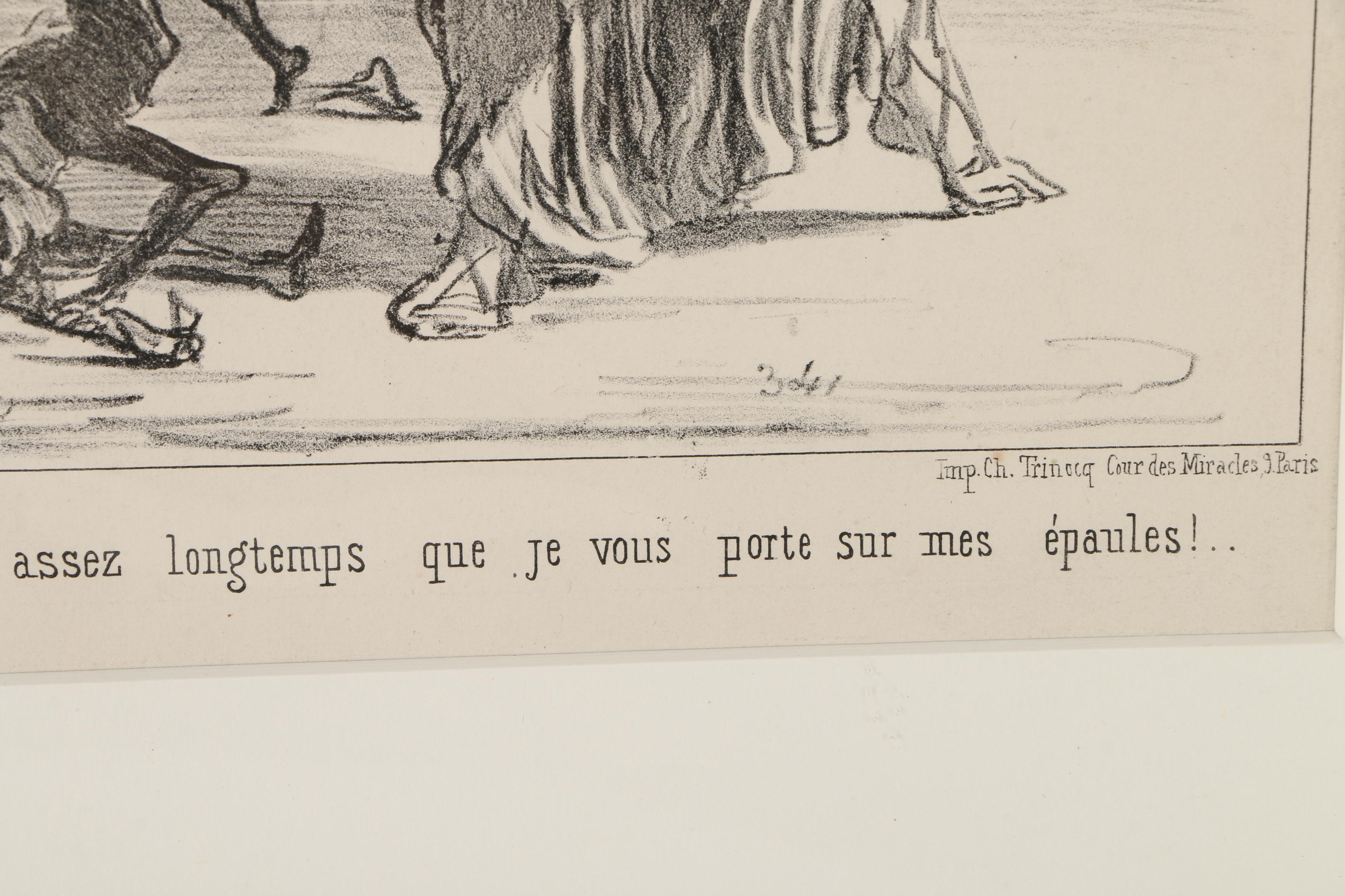 Honore Daumier Lithographs of Political Cartoons on Paper
