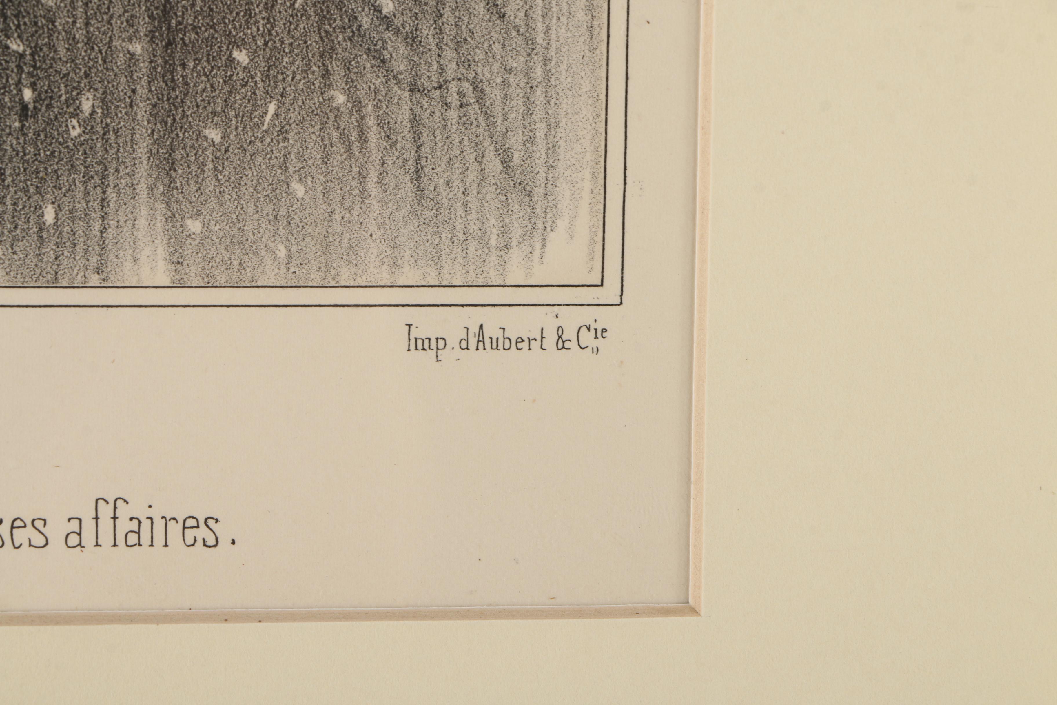 Honore Daumier Lithographs of Political Cartoons on Paper