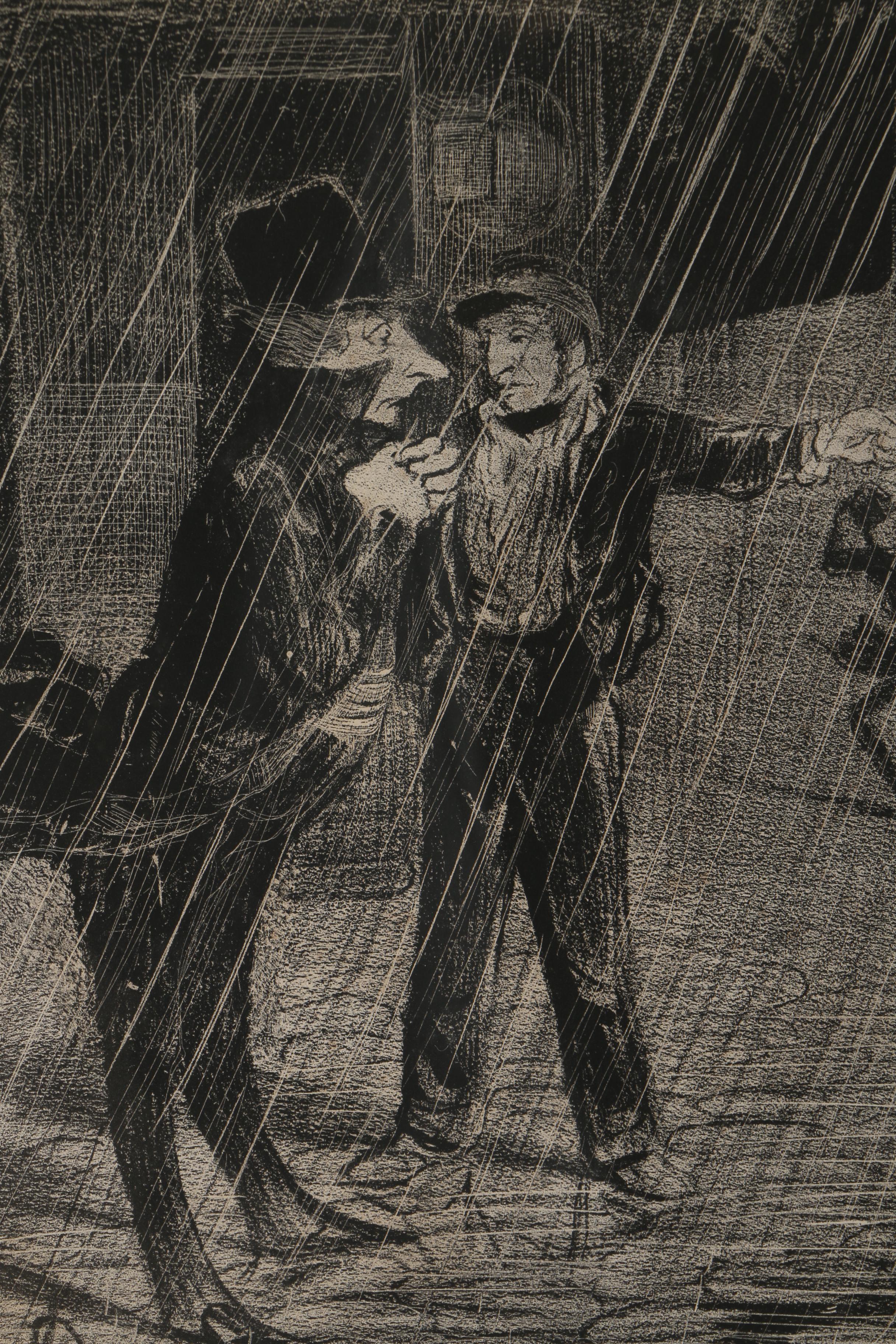 Honore Daumier Lithographs of Political Cartoons on Paper