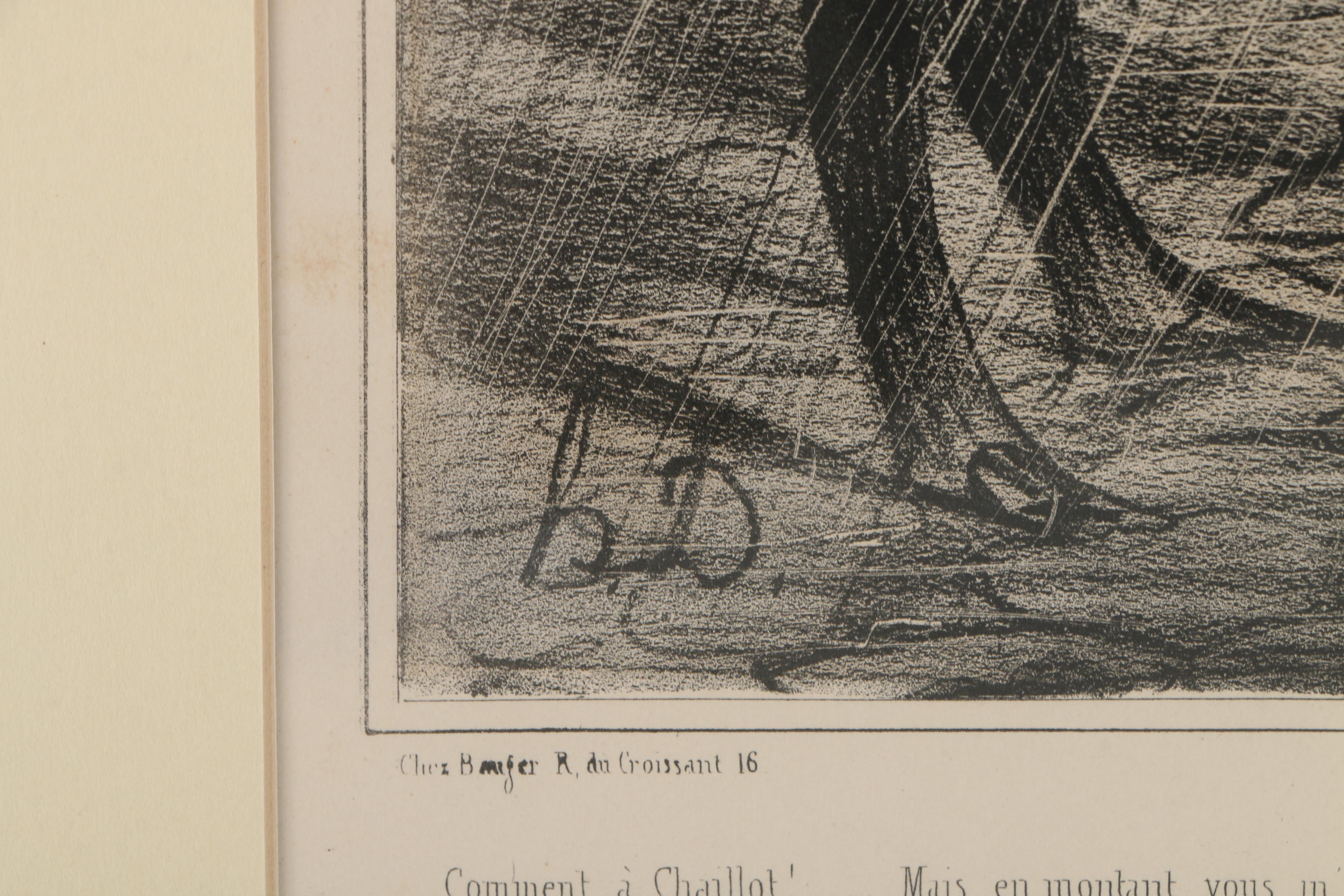 Honore Daumier Lithographs of Political Cartoons on Paper
