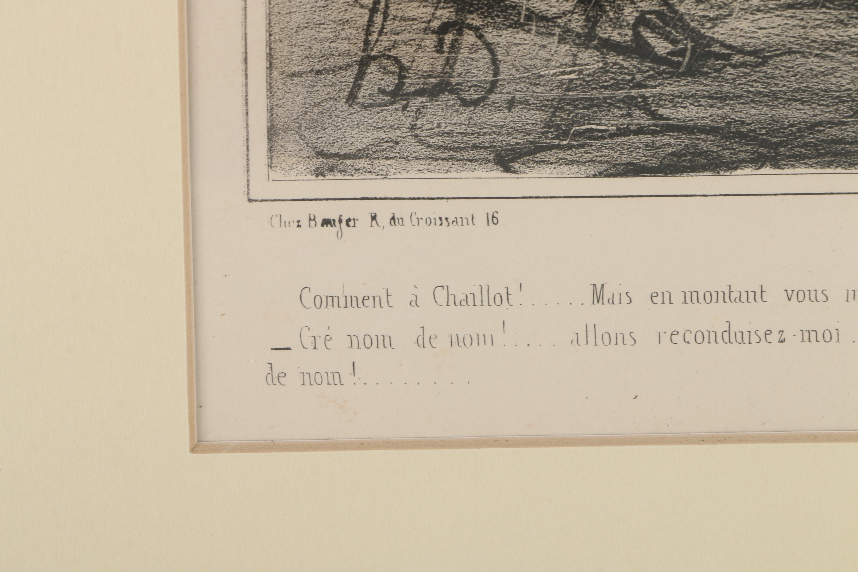 Honore Daumier Lithographs of Political Cartoons on Paper