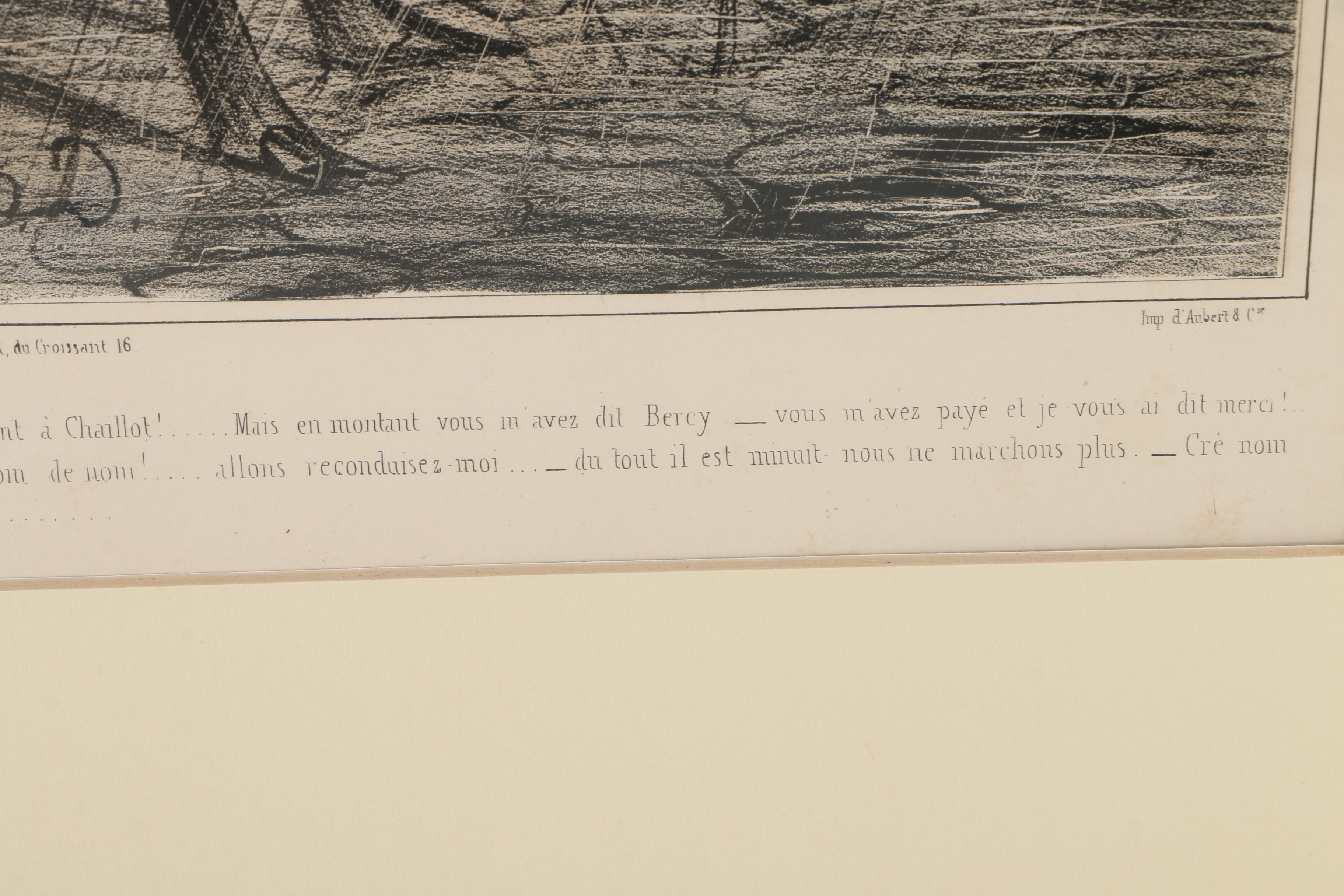 Honore Daumier Lithographs of Political Cartoons on Paper