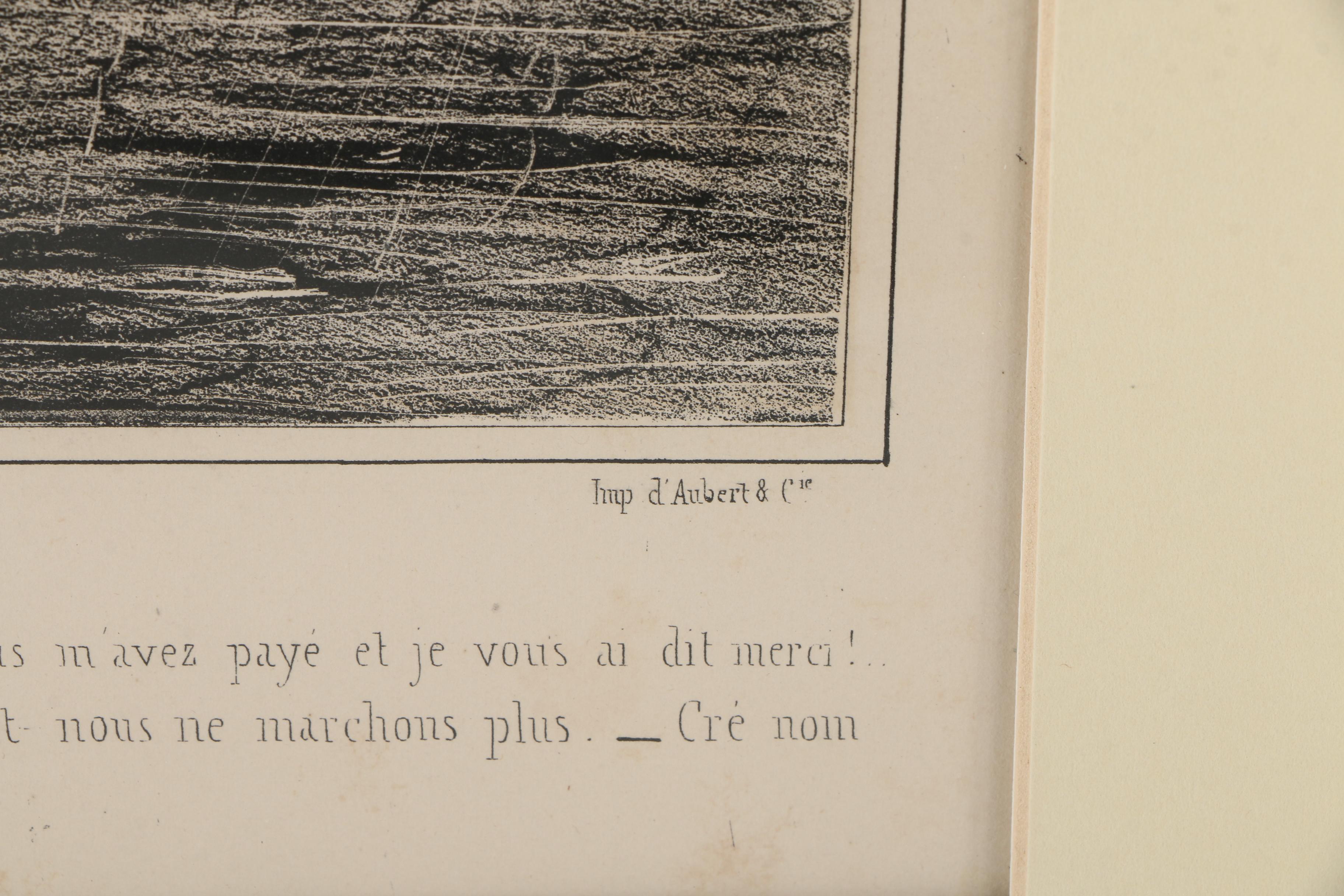 Honore Daumier Lithographs of Political Cartoons on Paper
