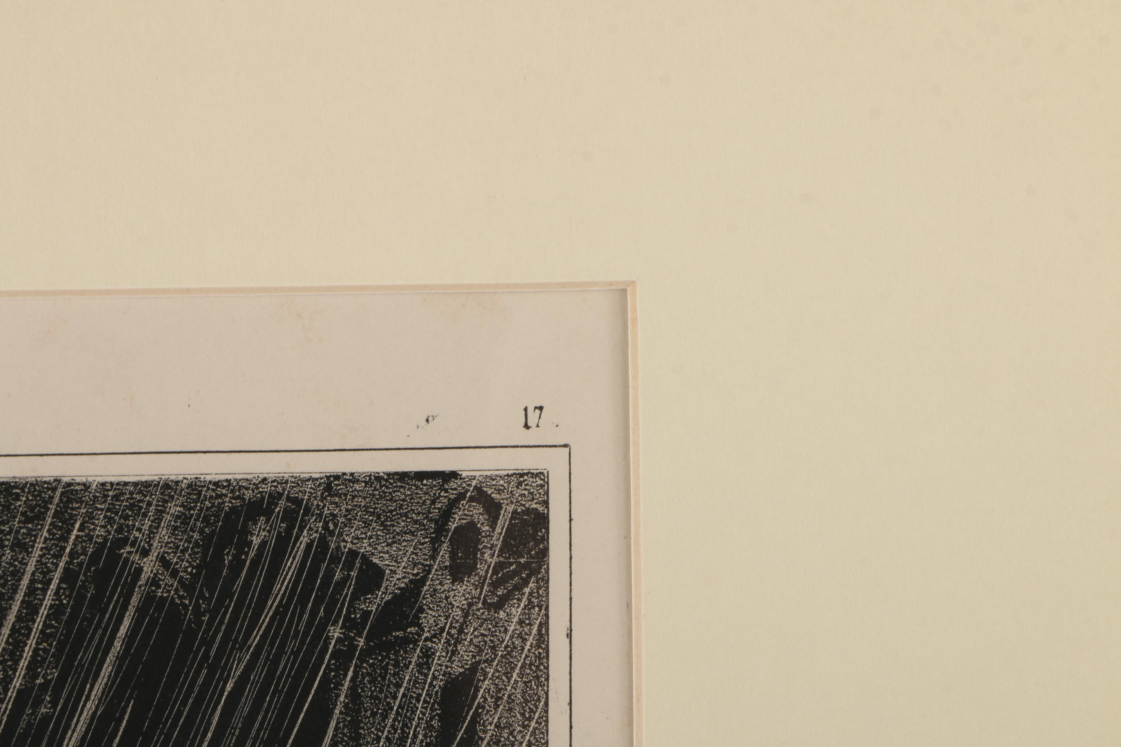 Honore Daumier Lithographs of Political Cartoons on Paper