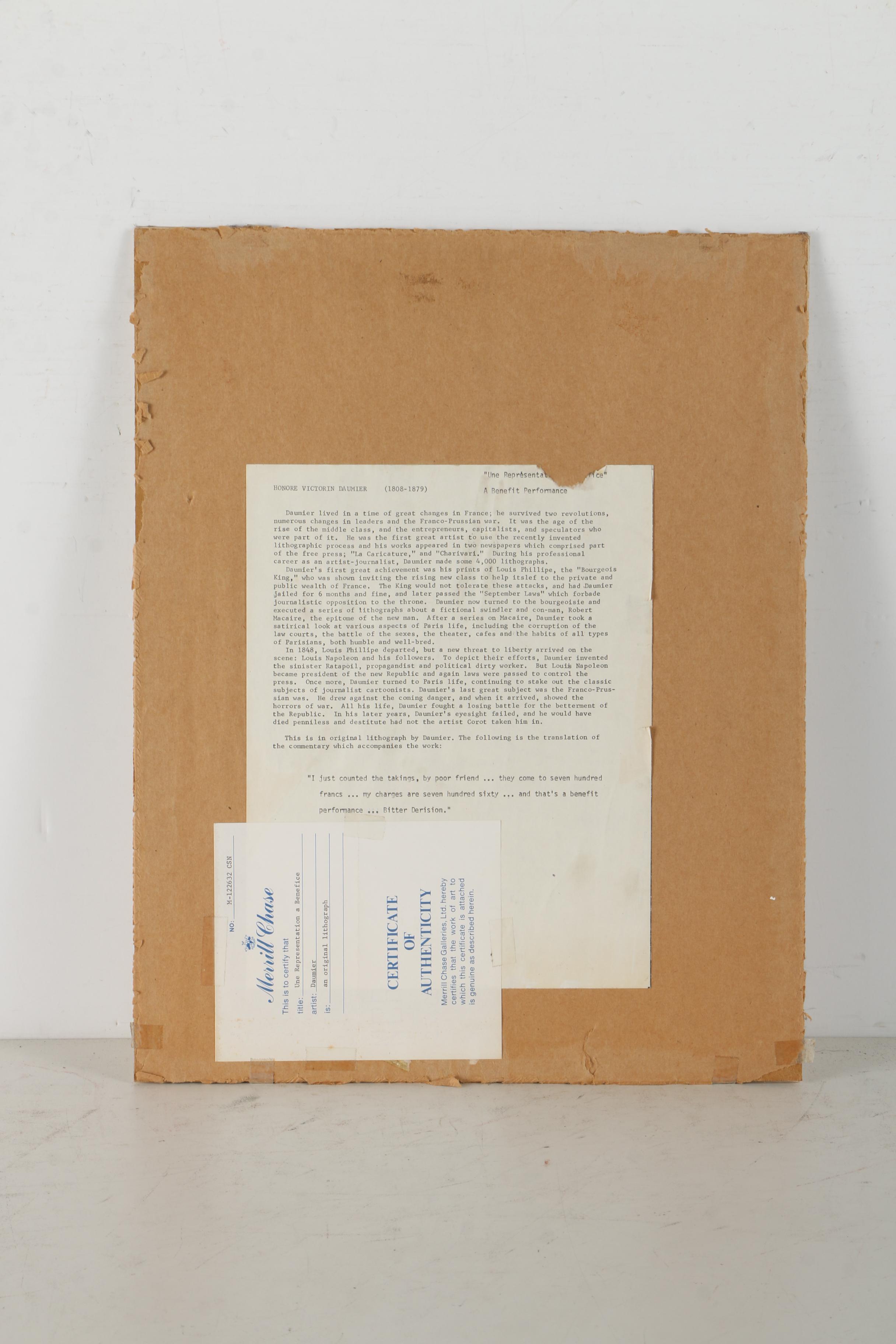 Honore Daumier Lithographs of Political Cartoons on Paper