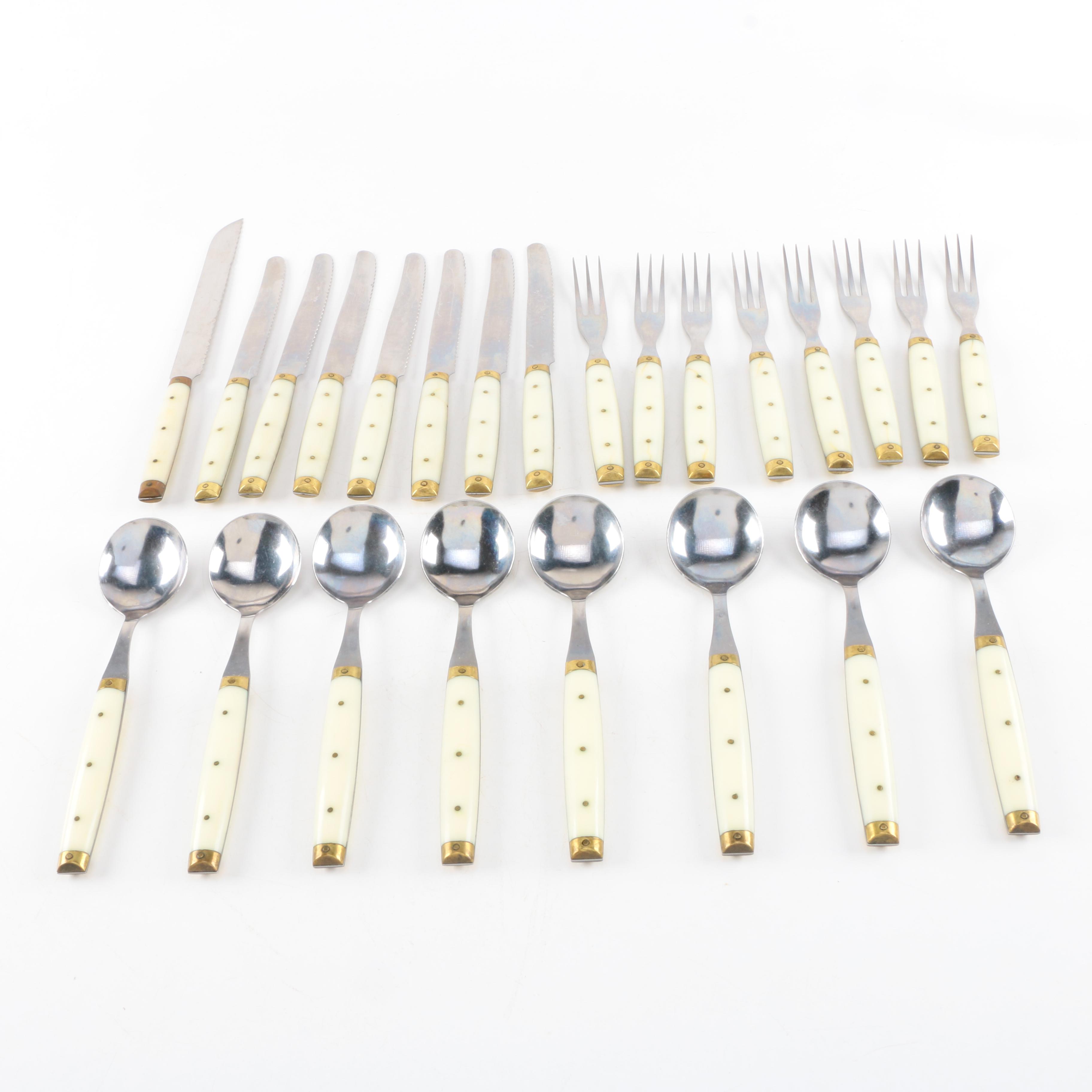 White Plastic Handled Flatware