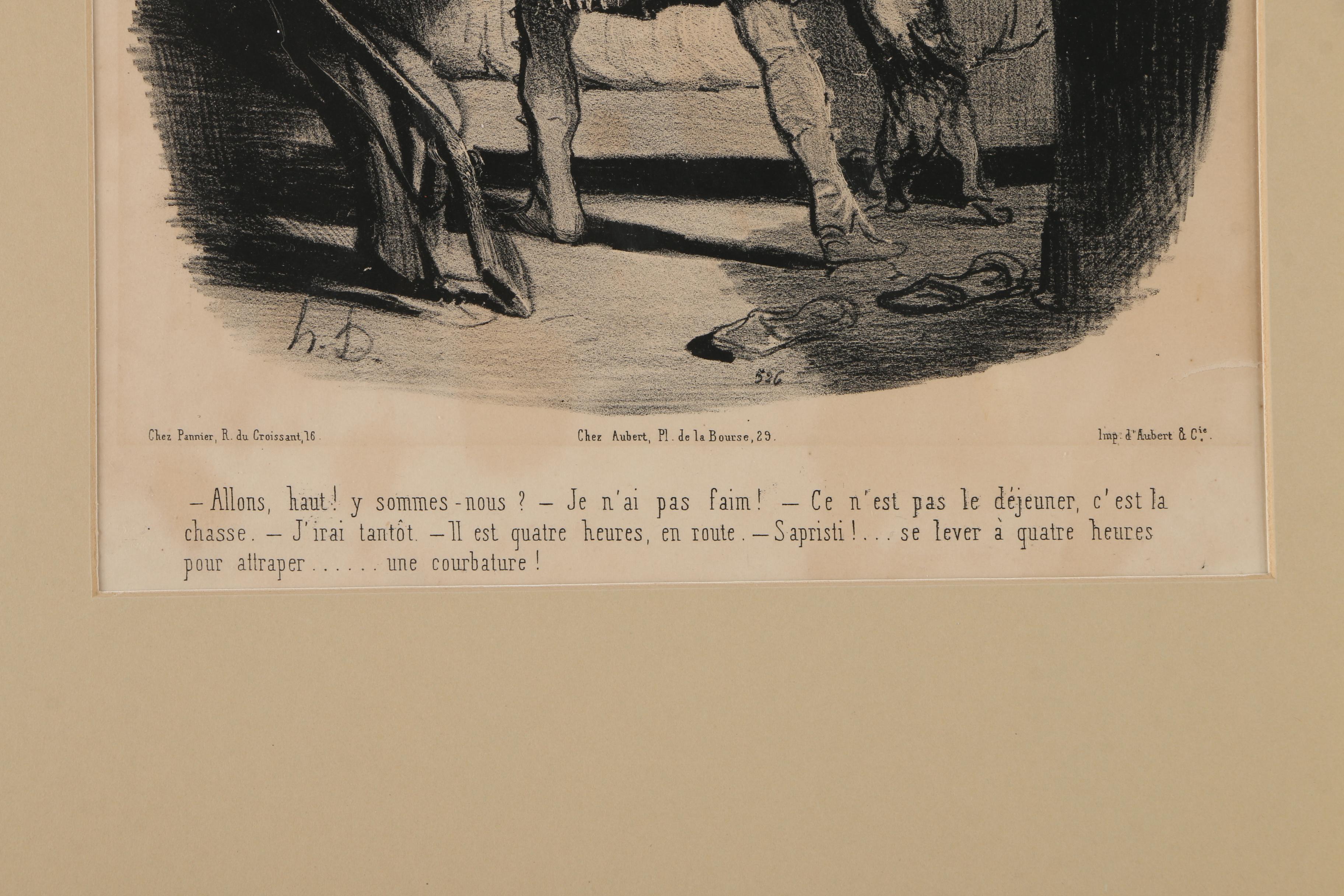 Collection of French Satirical Lithographs on Paper including Daumier