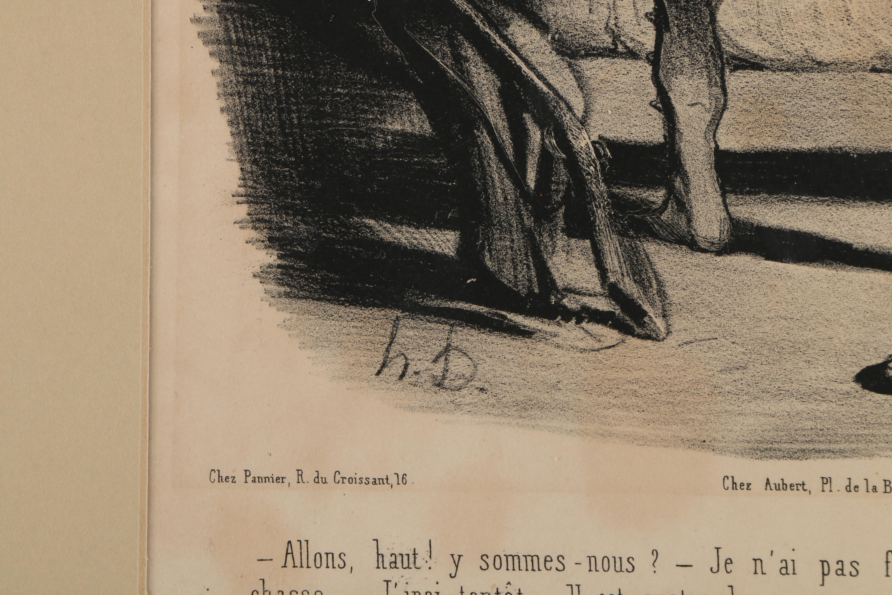Collection of French Satirical Lithographs on Paper including Daumier