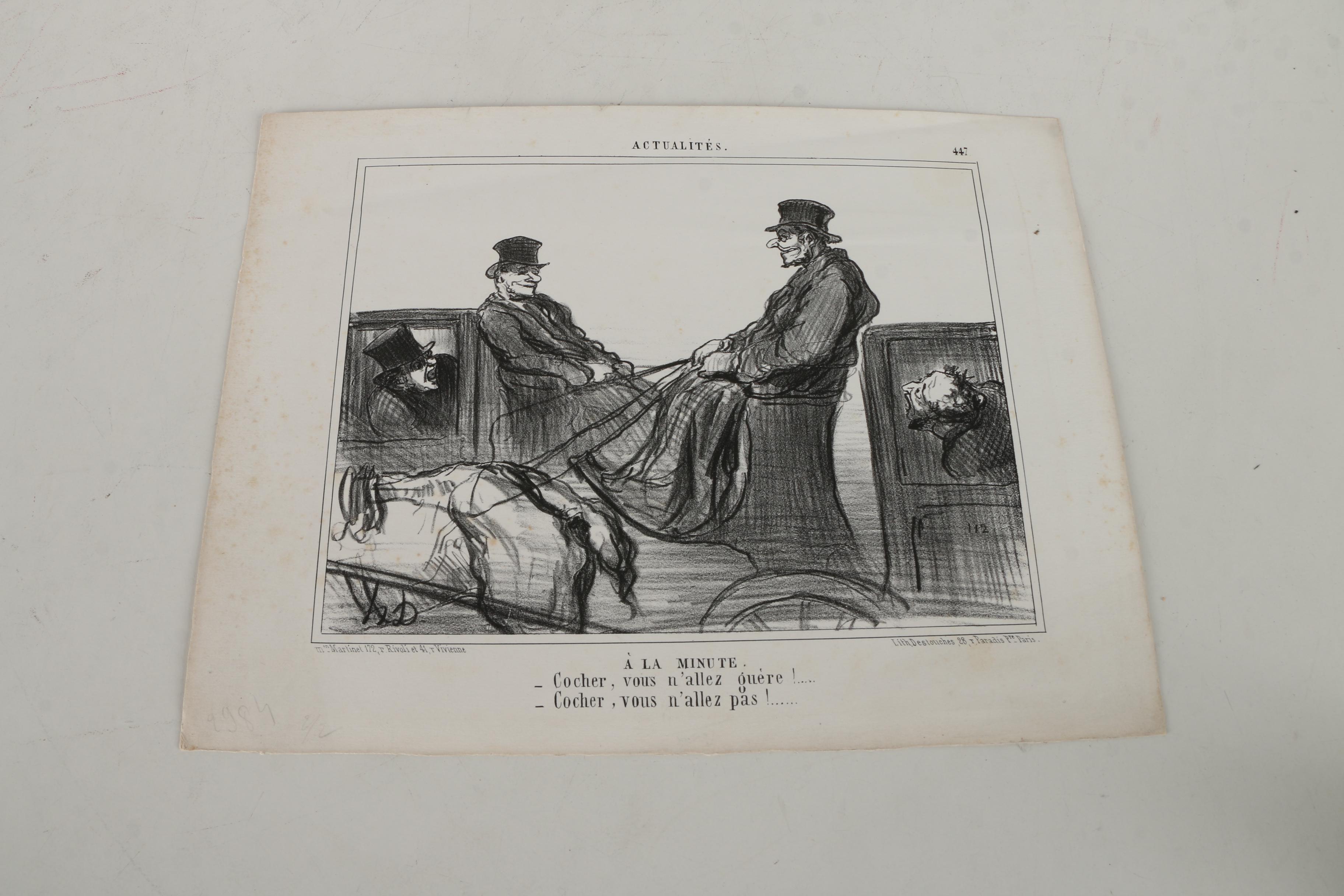Collection of French Satirical Lithographs on Paper including Daumier
