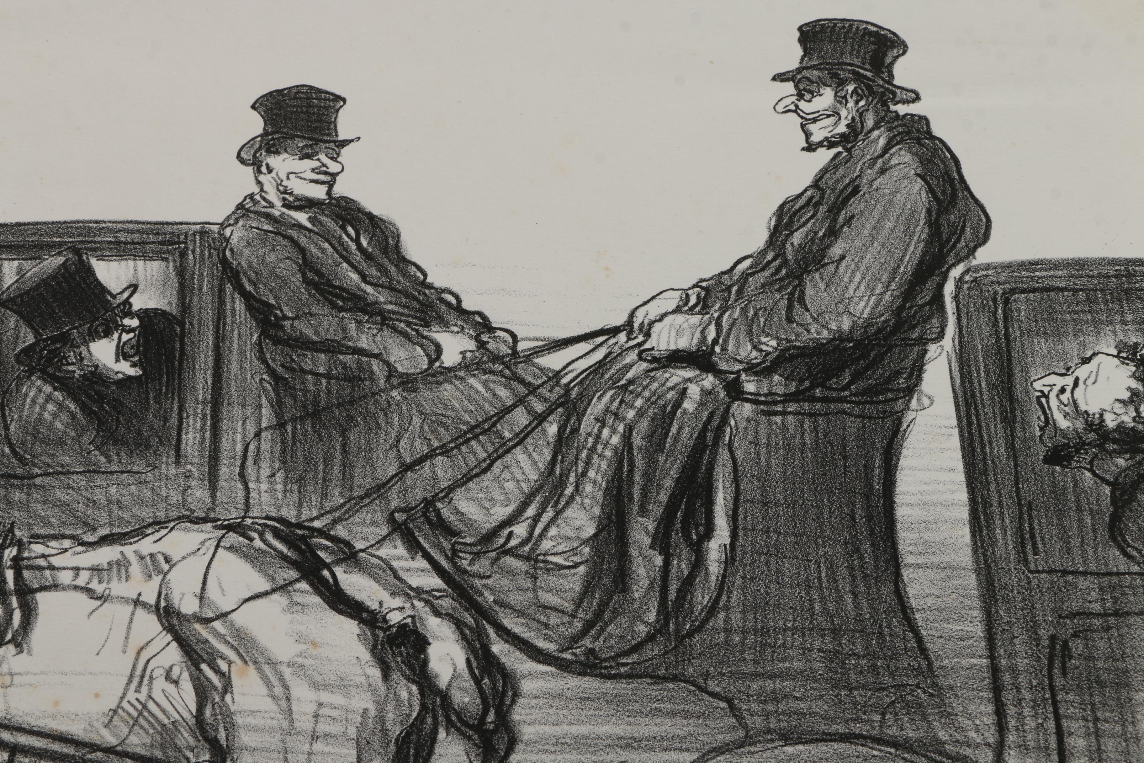 Collection of French Satirical Lithographs on Paper including Daumier