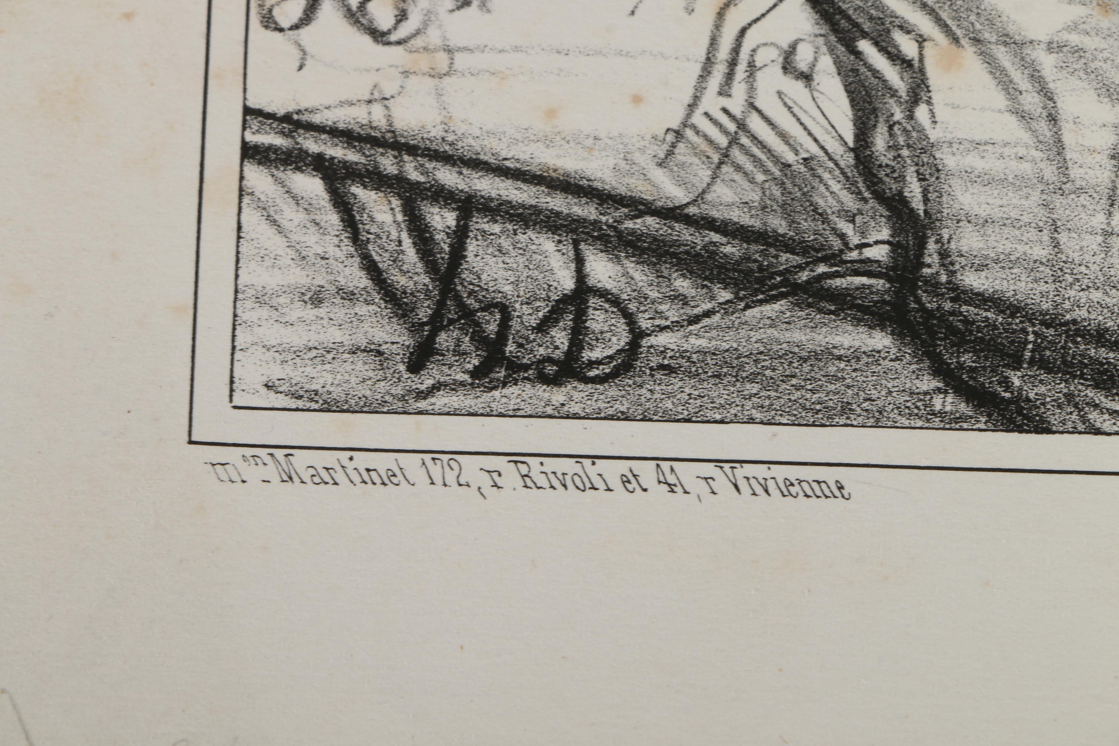 Collection of French Satirical Lithographs on Paper including Daumier