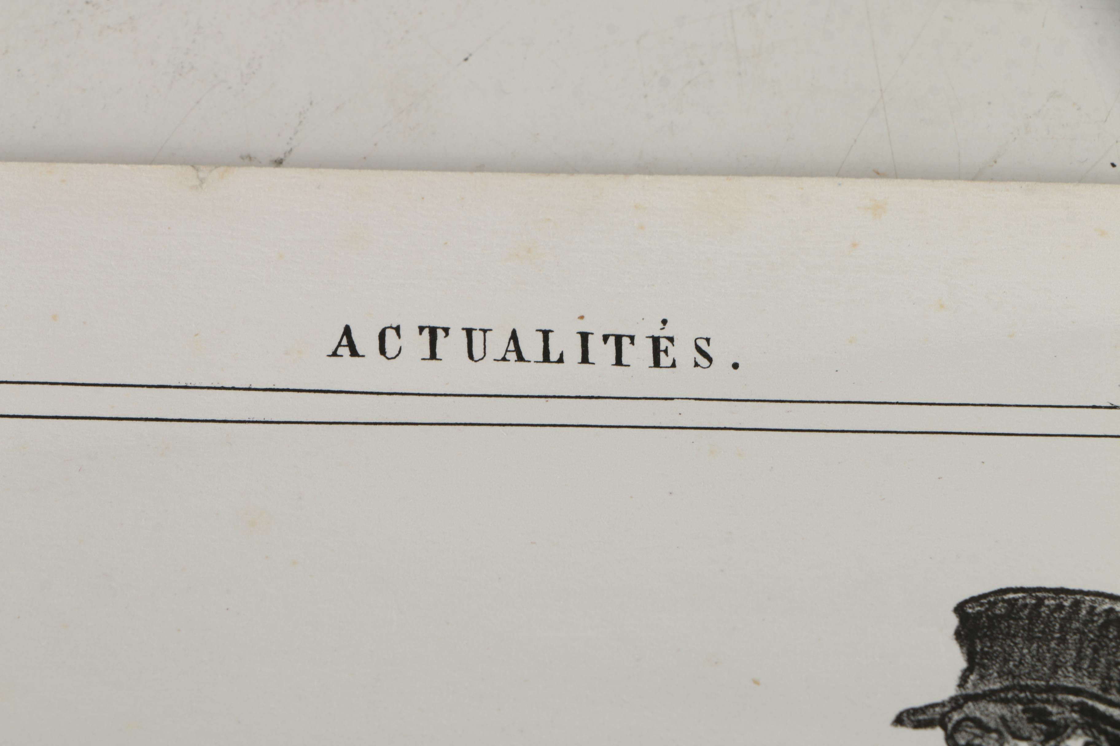 Collection of French Satirical Lithographs on Paper including Daumier