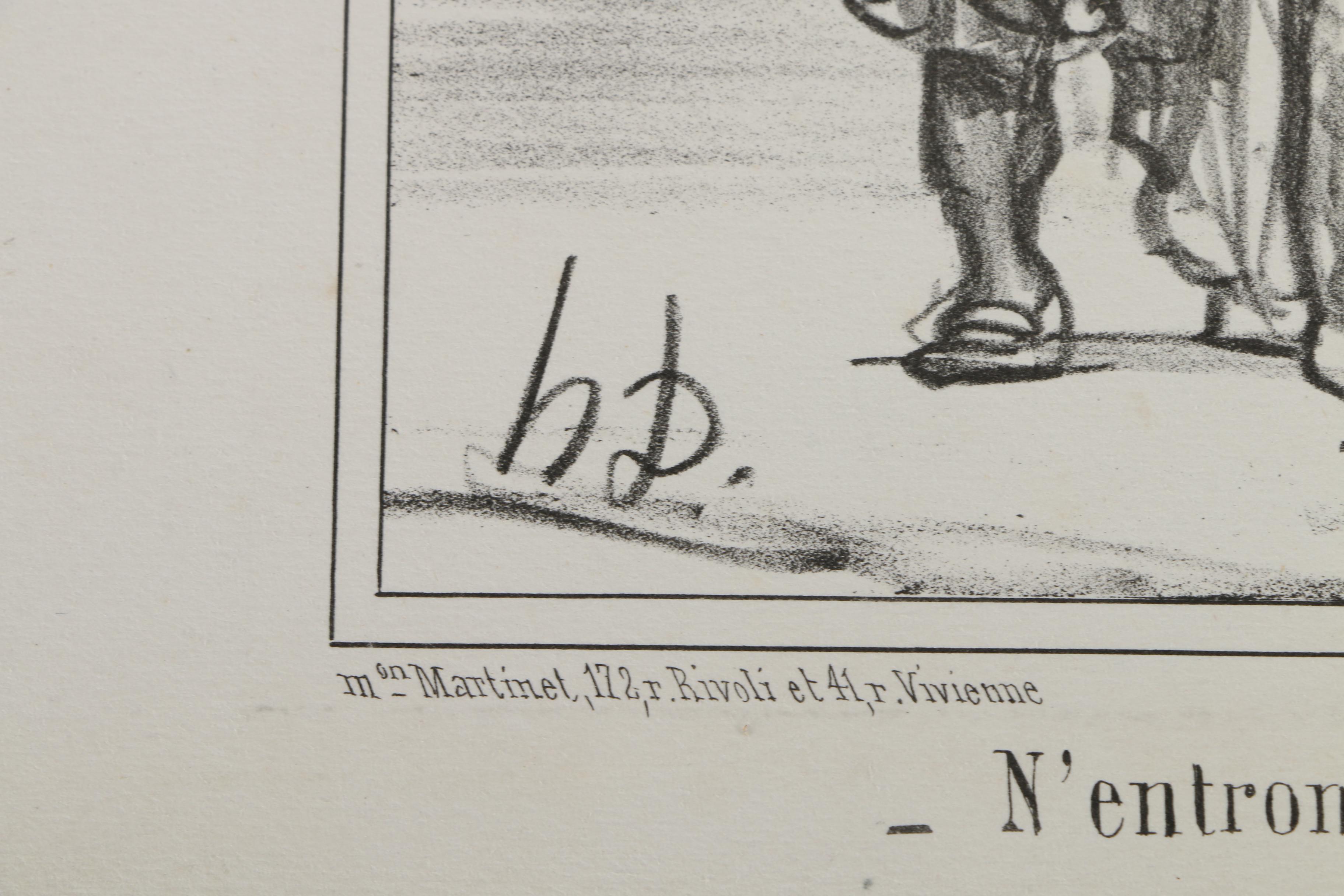 Collection of French Satirical Lithographs on Paper including Daumier