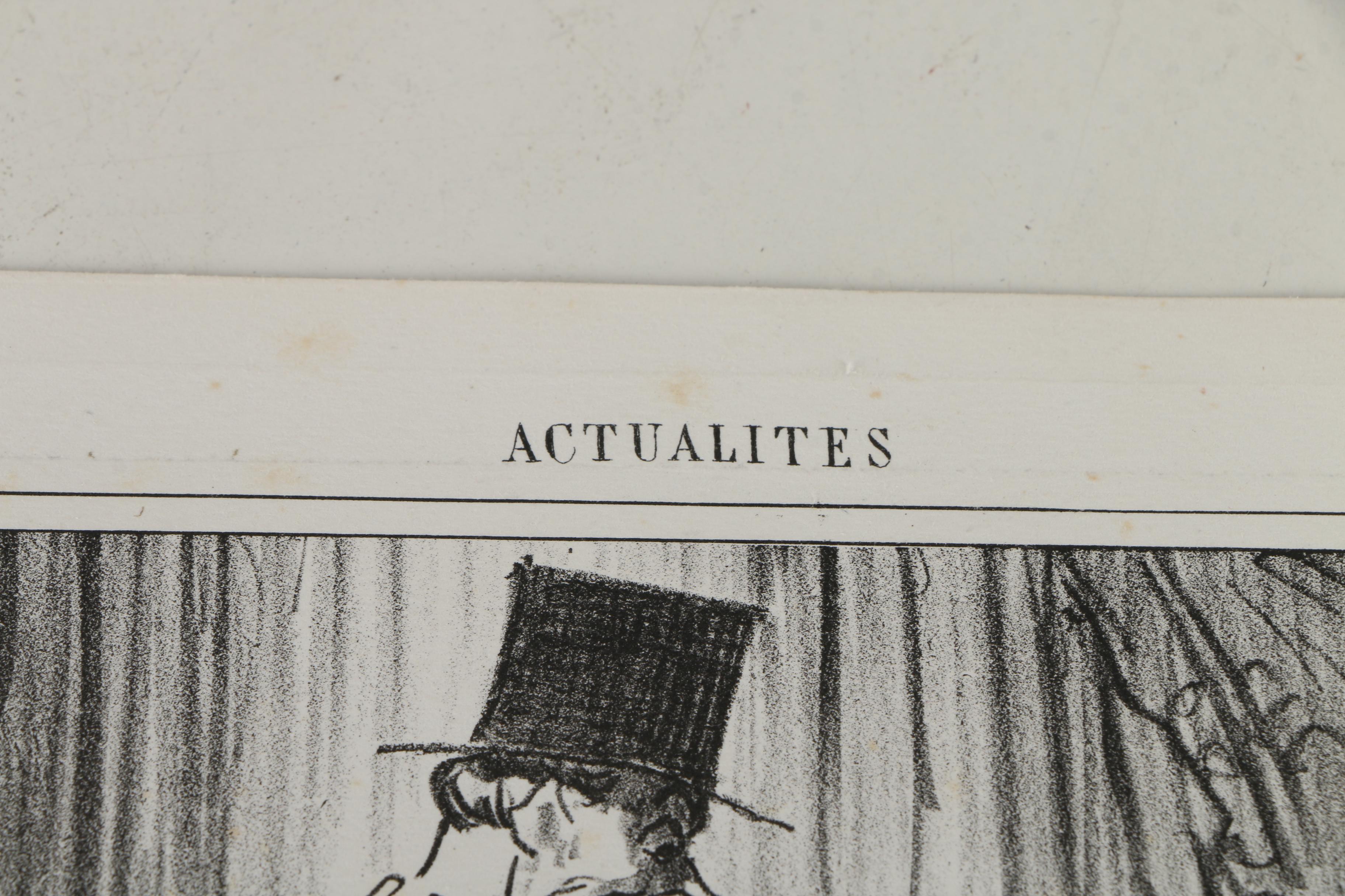 Collection of French Satirical Lithographs on Paper including Daumier
