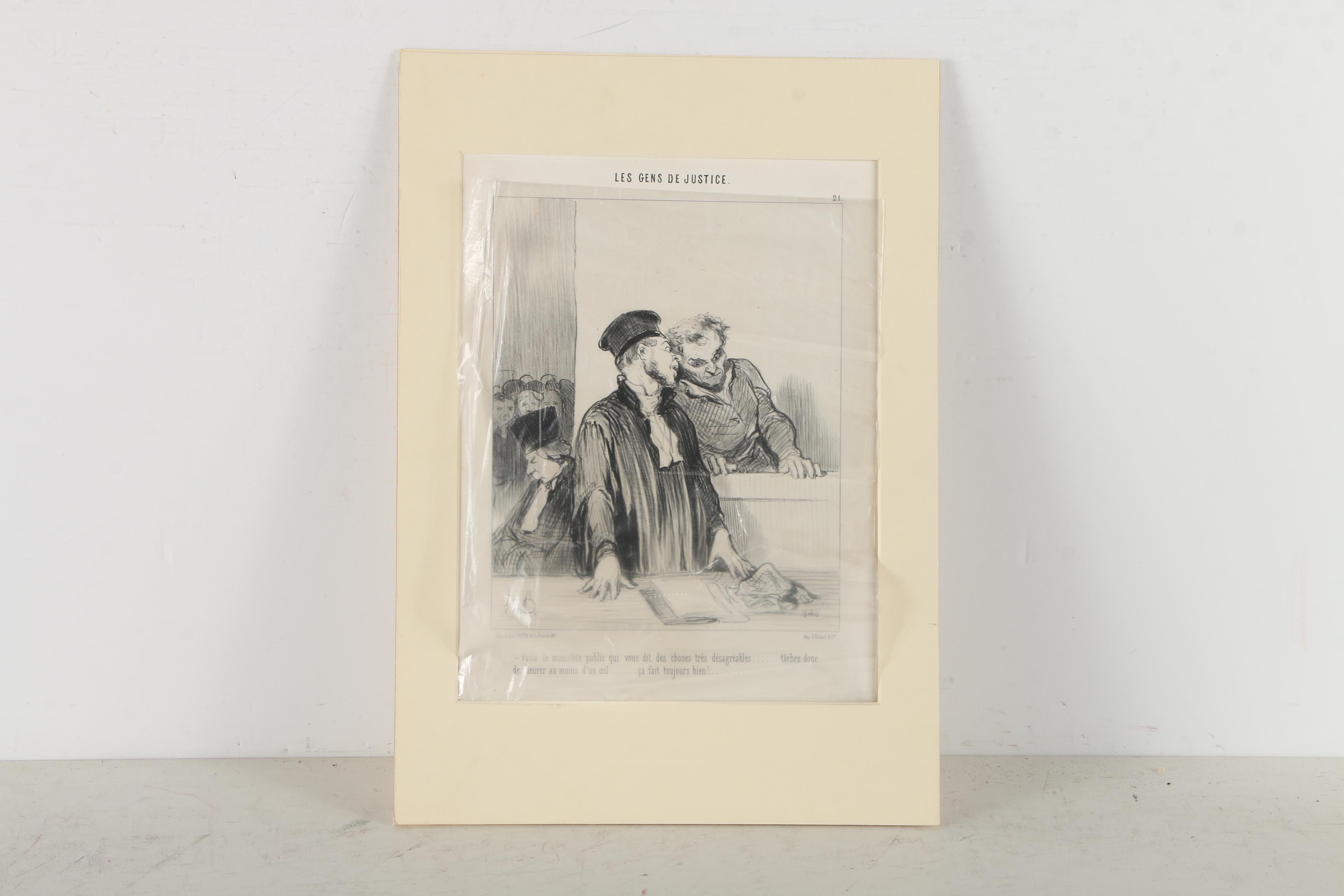 Collection of Honore Daumier Lithographs on Paper