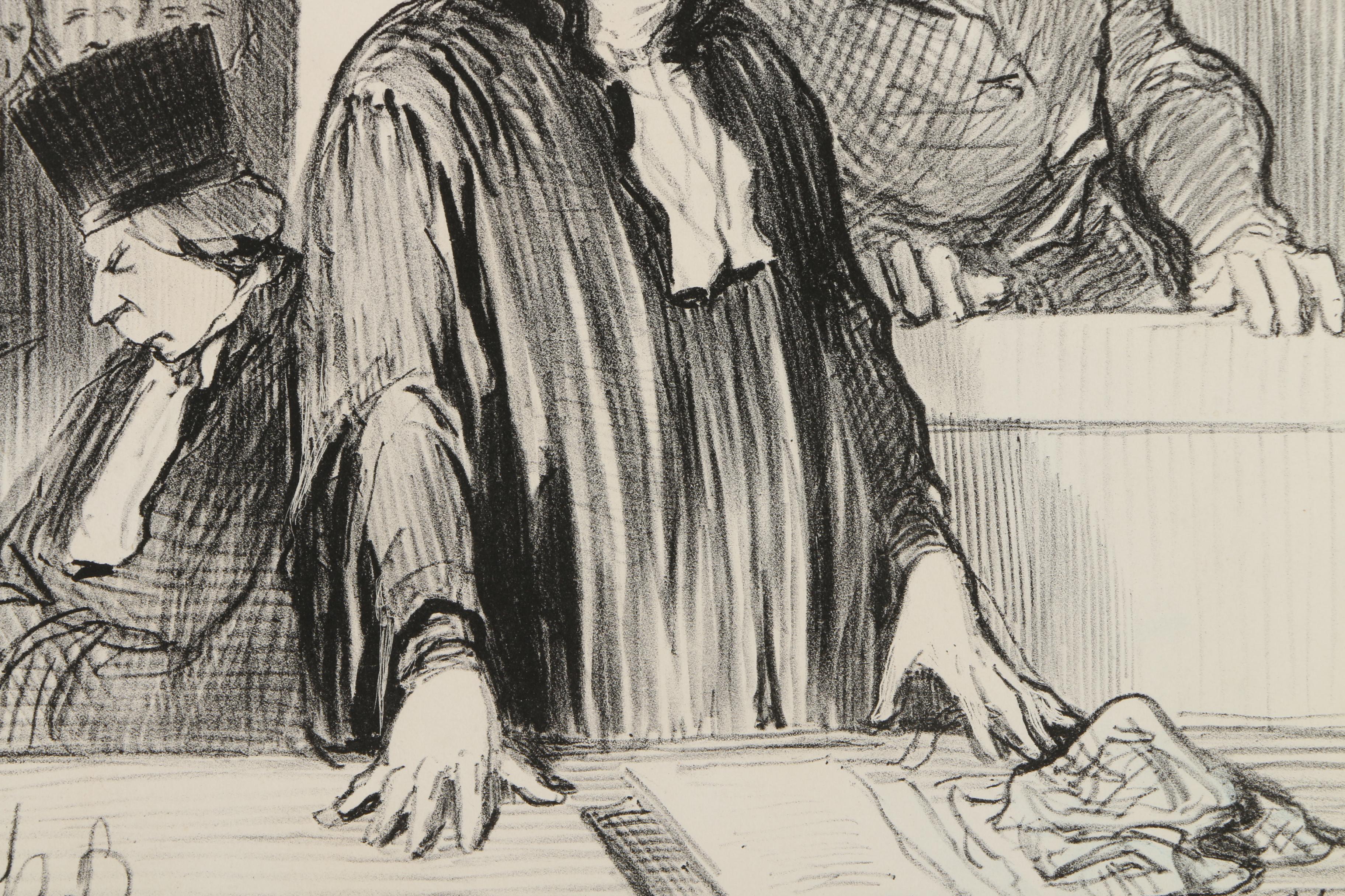 Collection of Honore Daumier Lithographs on Paper