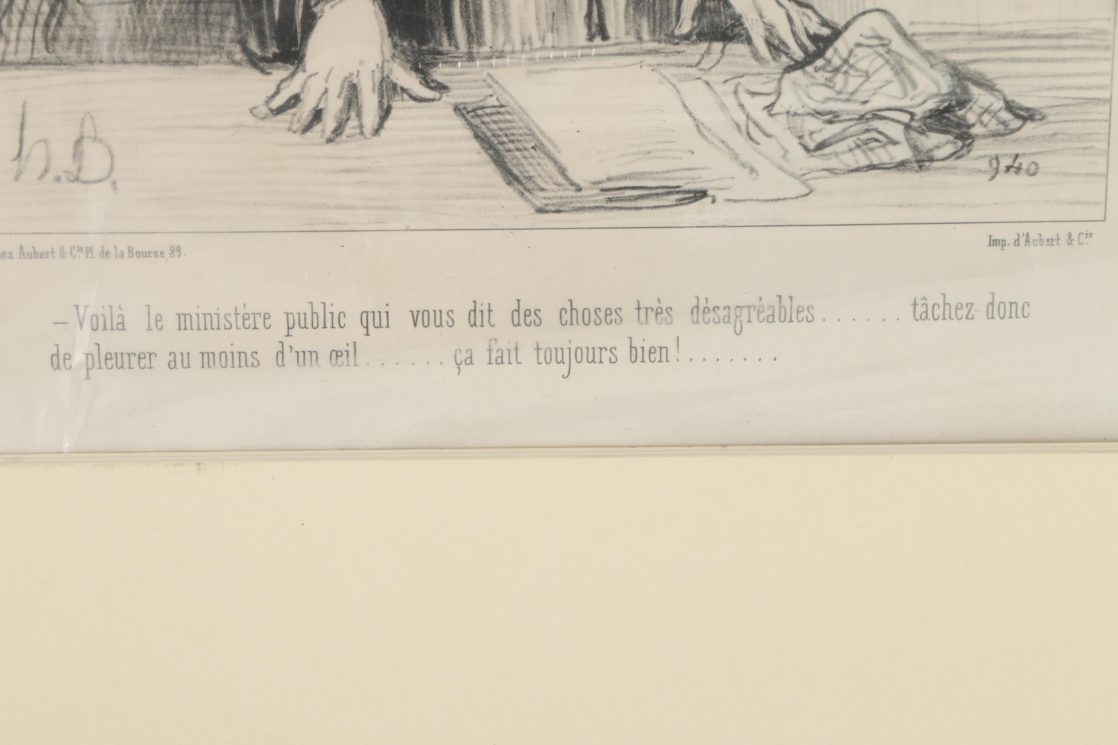 Collection of Honore Daumier Lithographs on Paper