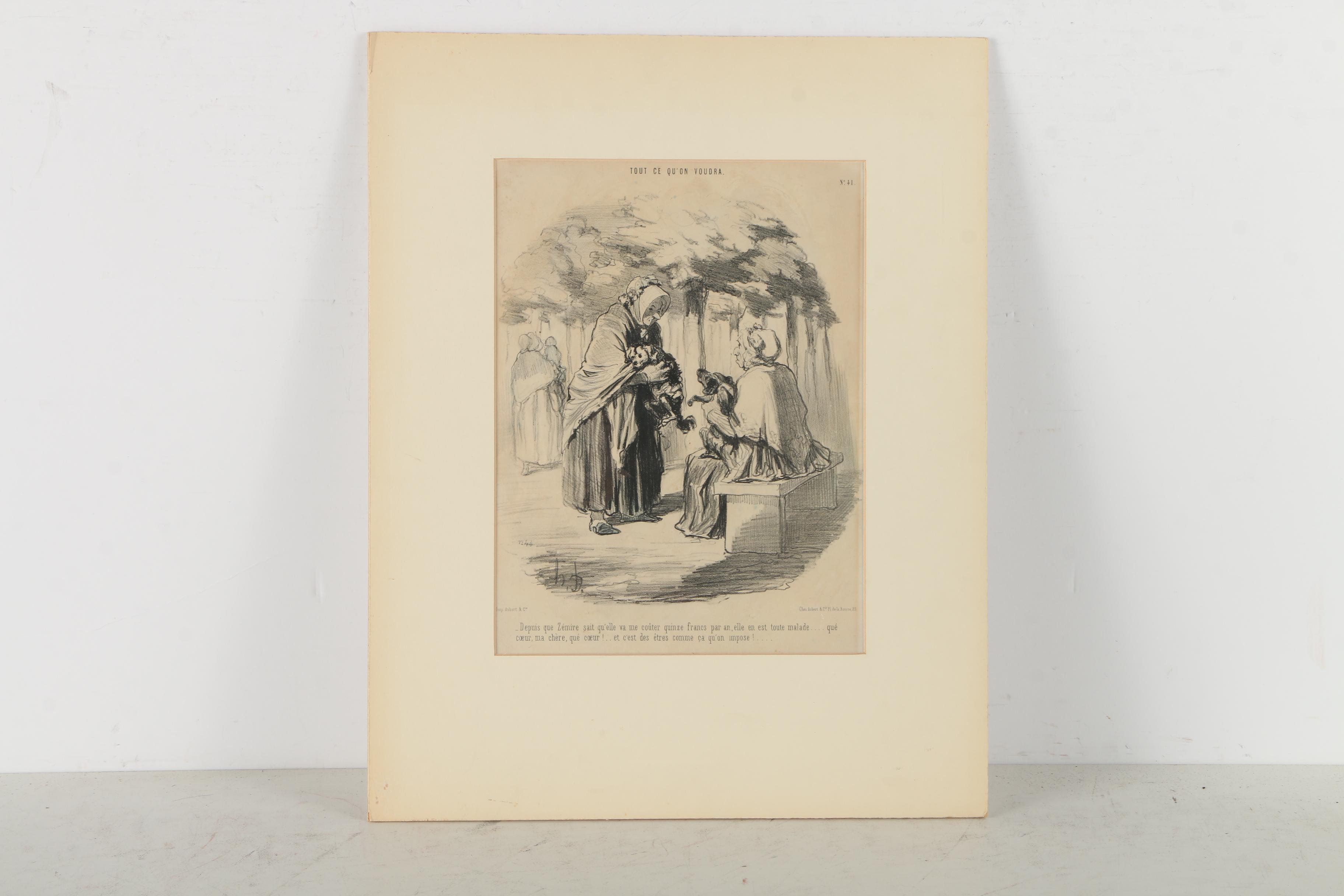 Collection of Honore Daumier Lithographs on Paper